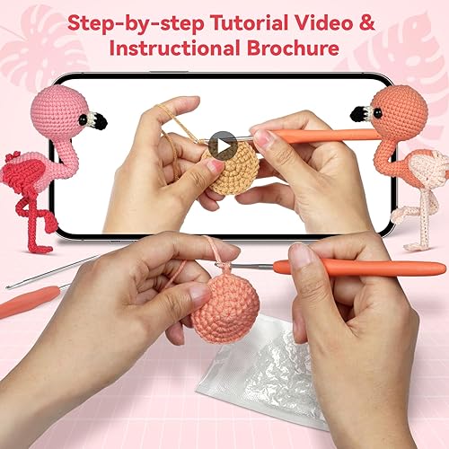 Vista 77 de MOREJMTT Kit de ganchillo para principiantes, kits de animales de ganchillo, kit de ganchillo para principiantes con tutoriales en video paso a