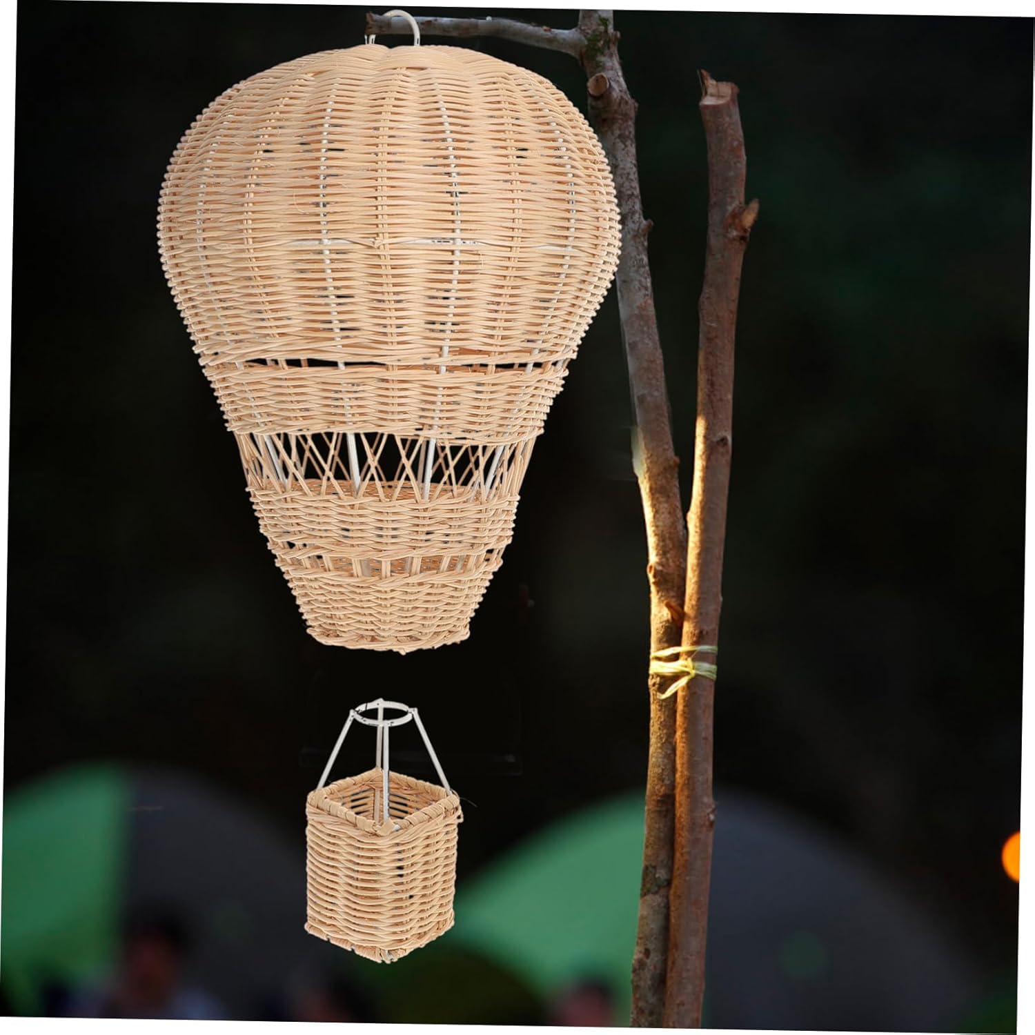 DOITOOL Handmade Rattan Hot Air Balloon Decor Hanging Ornament for Kids Room Wall Art Party Supplies