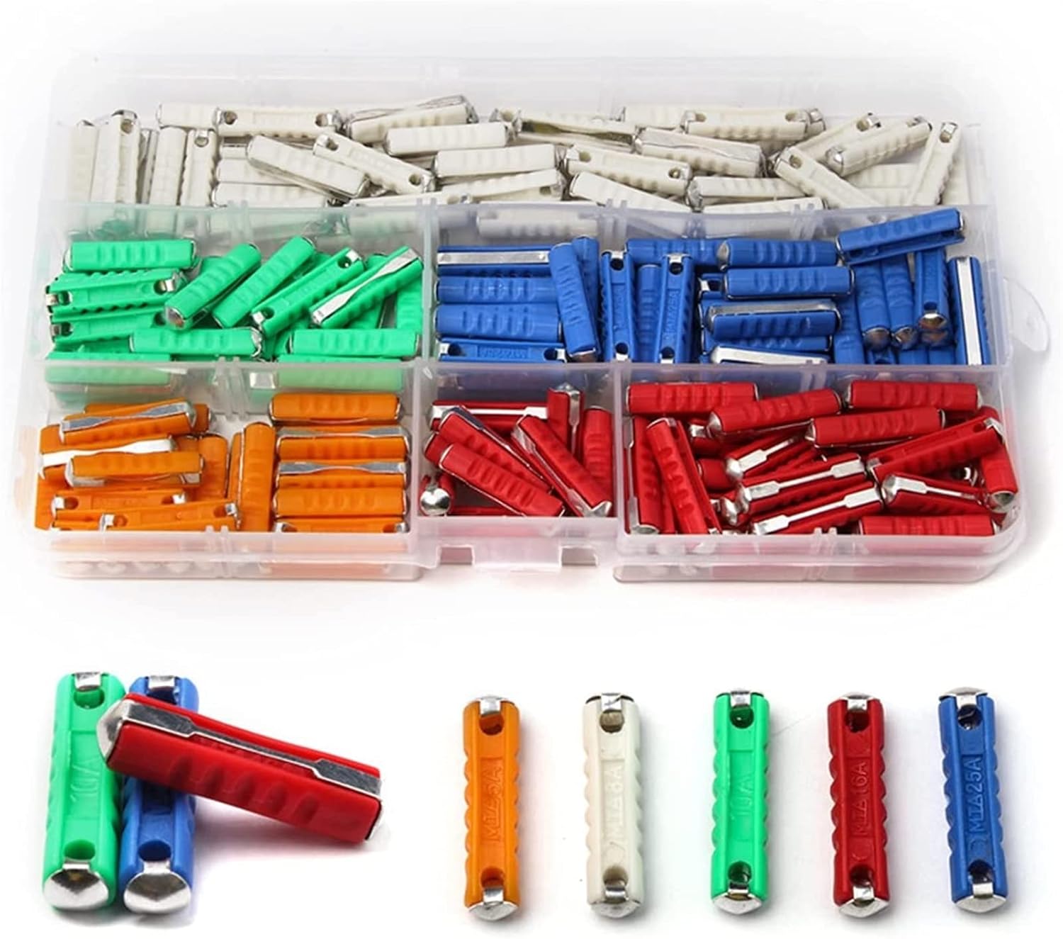 Fuse 200PCS 5-30A Automotive European Fuse Dia 6mm Continental Car Fuse GBC EU Car/Auto Blade 6Sizes Bakelite Auto Fuze Kit