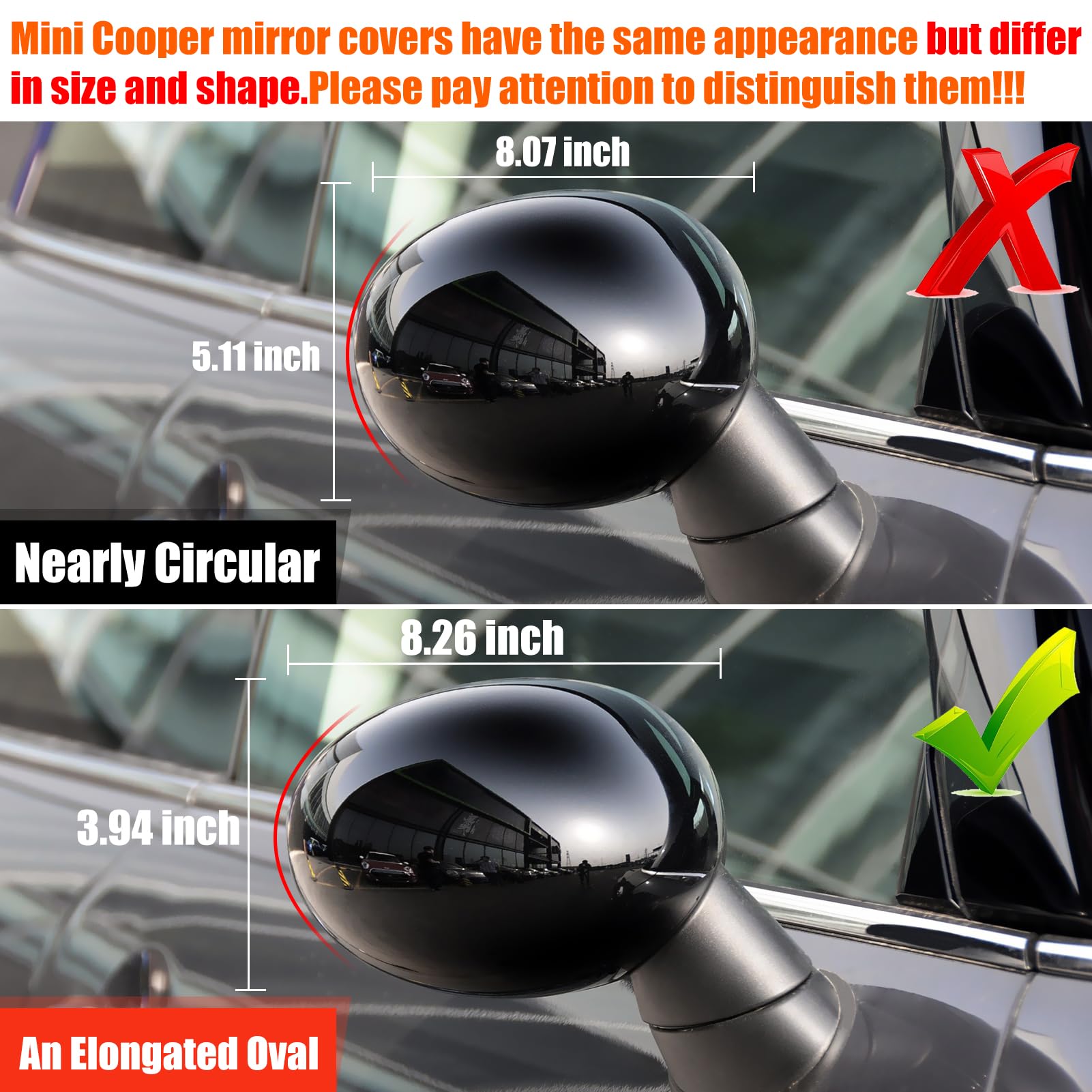 TTCR-II Coque de Rétroviseur pour Mini Cooper R55 R56 R57 R58 R59 R60 R61