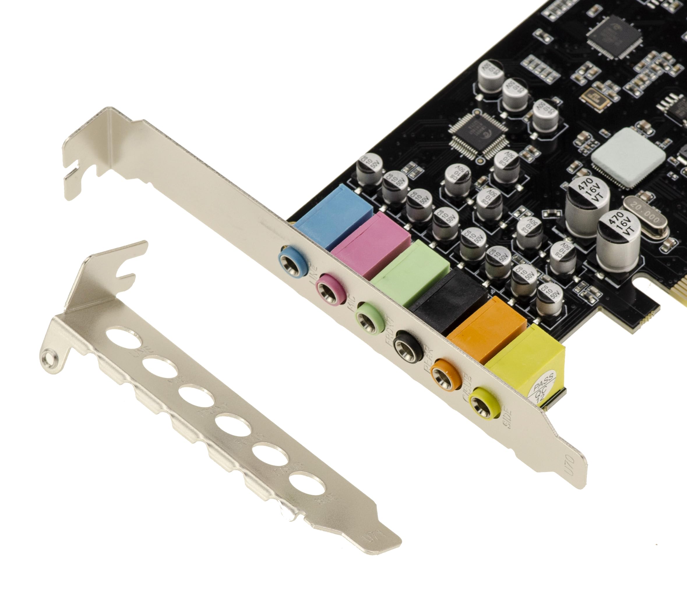 KALEA-INFORMATIQUE Carte Son PCIe 5.1 CMedia CM6212 | Carte son PCIe 5.1 à six canaux avec chipset C-Media CM6212 et équerres Low Profile et Full Height.