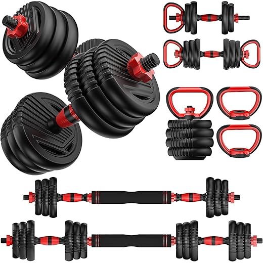 Adjustable 4-in-1 Dumbbell Set