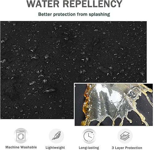 Miniatura 3 de Paquete de 4 delantales negros impermeables, delantales ajustables con 2 bolsillos para hombres y mujeres, delantal de trabajo profesional para