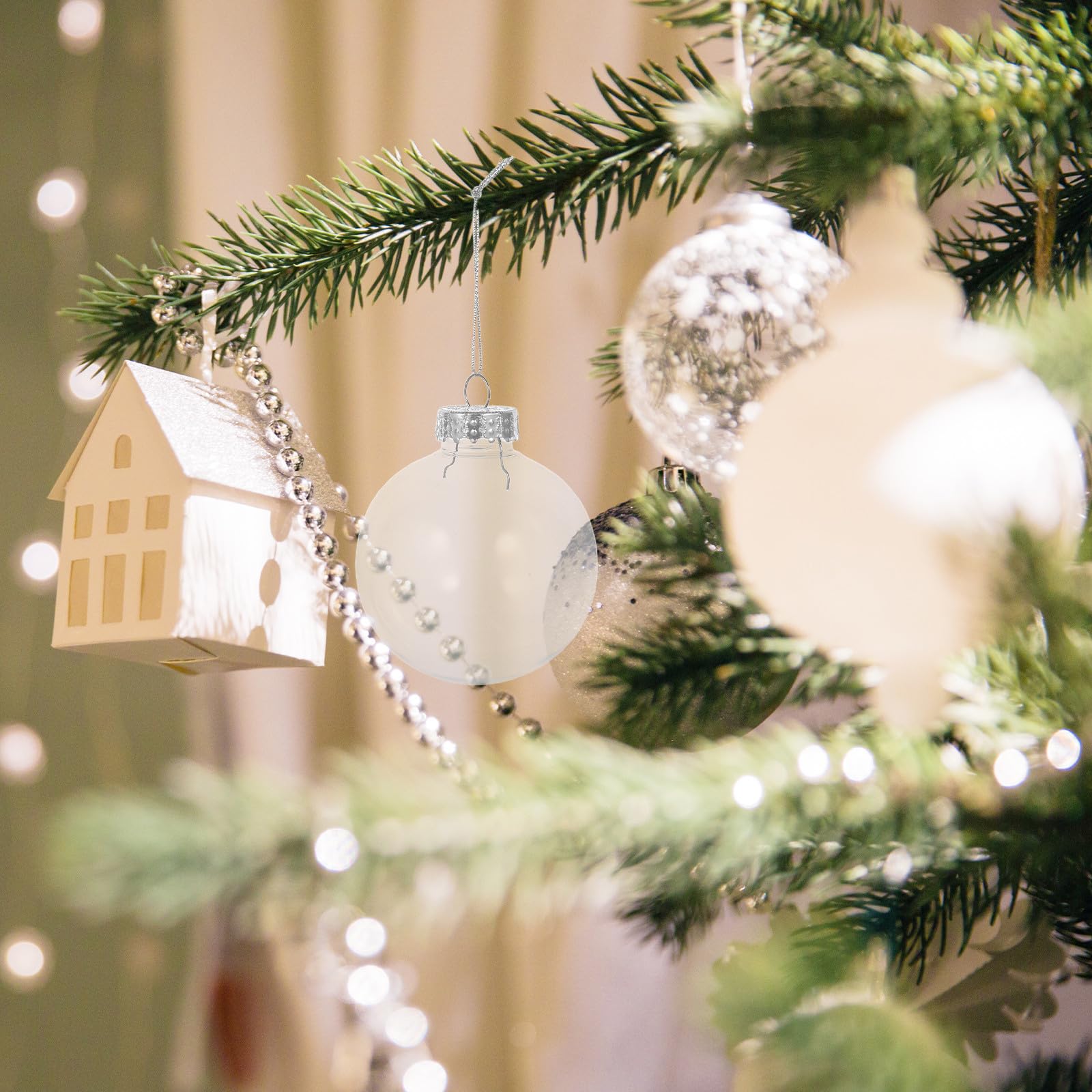 BESPORTBLE 10 Unidades Bolas Colgantes de Navidad de Plástico Transparentes para Árbol, Decoración Creativa y Sencilla Adecuado para Festivales y Ambiente Festivo