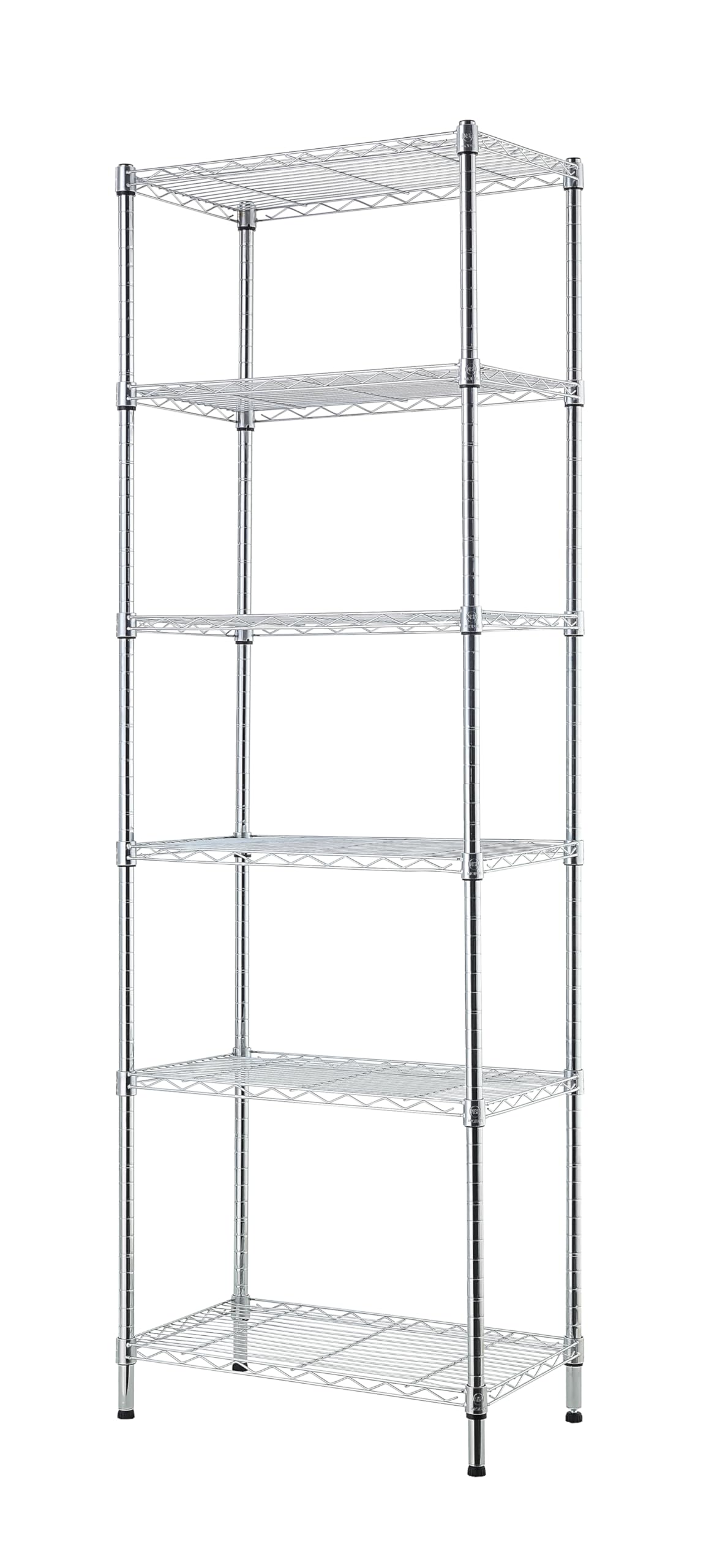 KG KITGARDEN - Estantería Metálica Decorativa de Acero Cromado y 6 Baldas, 180x60x35cm