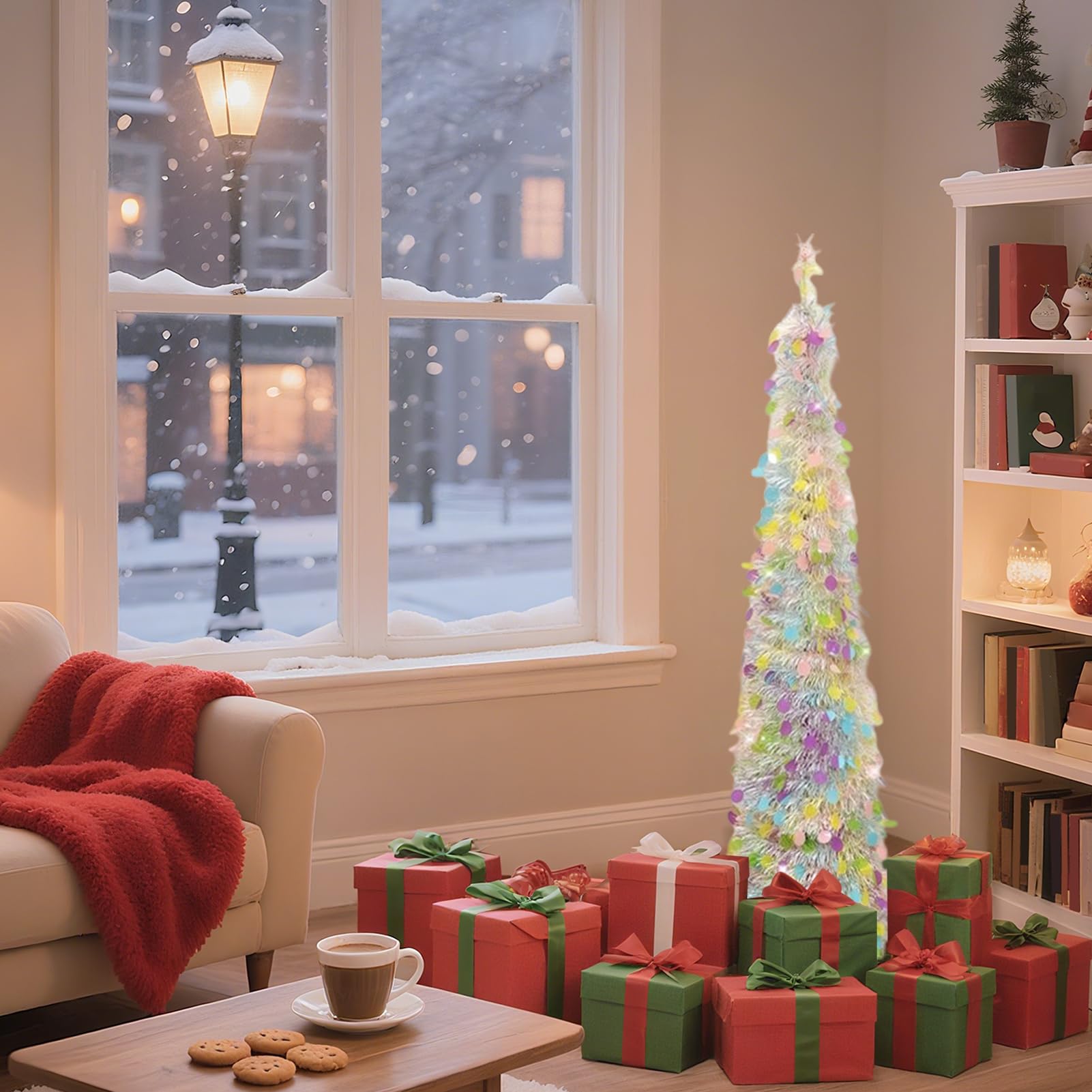 Sapins de Noël artificiels avec lumières Scintillantes Décoration De Noël