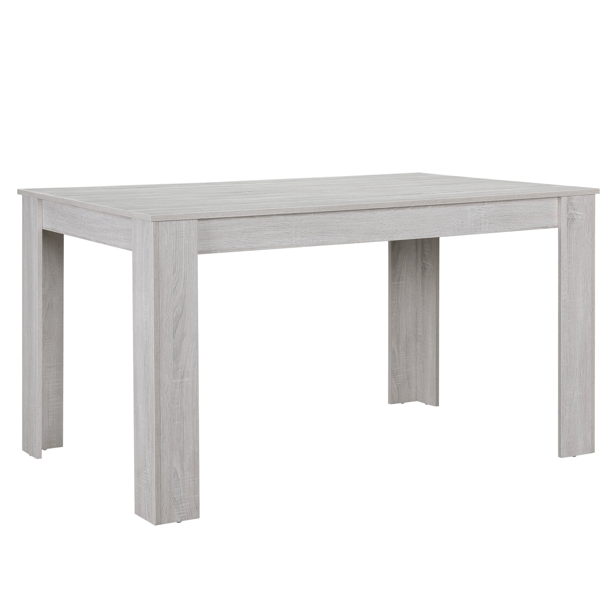 [en.casa] Esstisch Eiche weiß mit 6 Stühlen schwarz Kunstleder gepolstert 140x90 Essgruppe Esszimmer