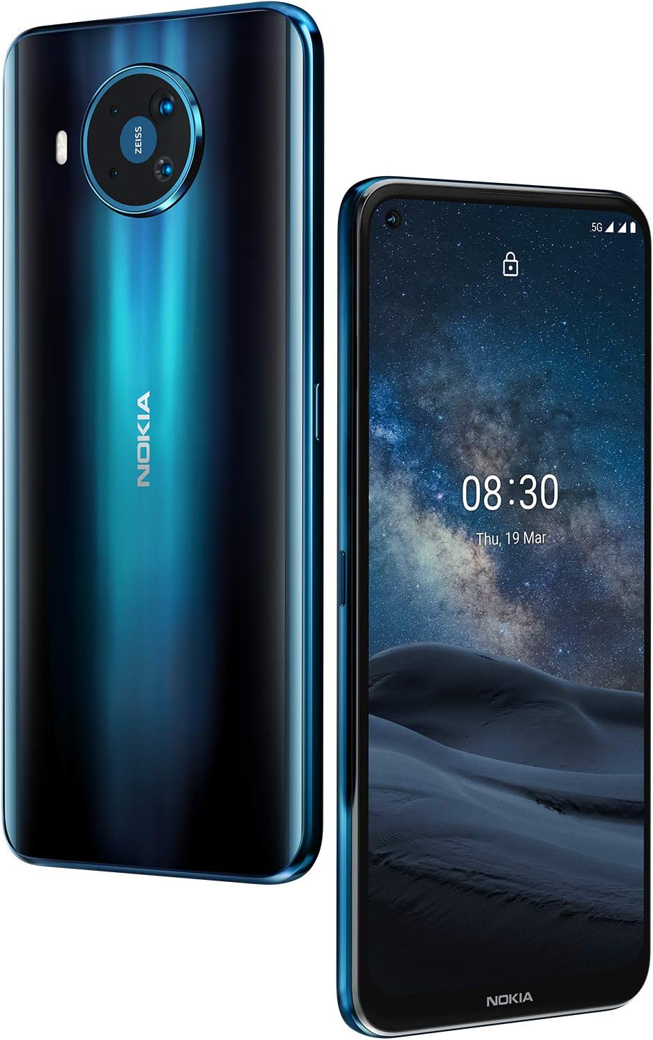 Nokia 8.3 5G Android Smart Phone 8/128GB + 128GB MSD, 64 MP Sensor, Front-Facing Camera 24 MP, Blue