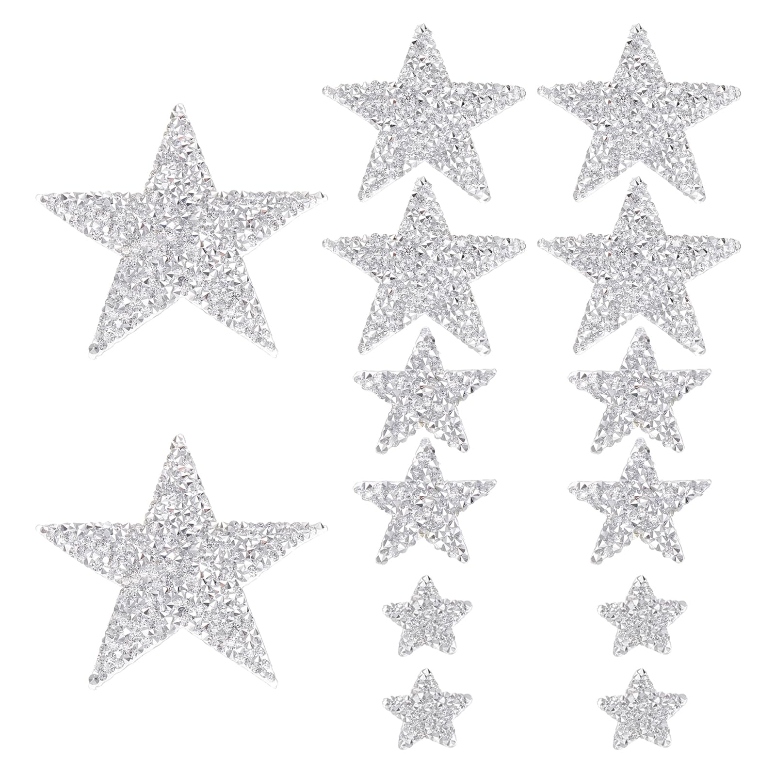 Écussons thermocollants étoile avec strass paillettes argentées pour réparation de vêtements
