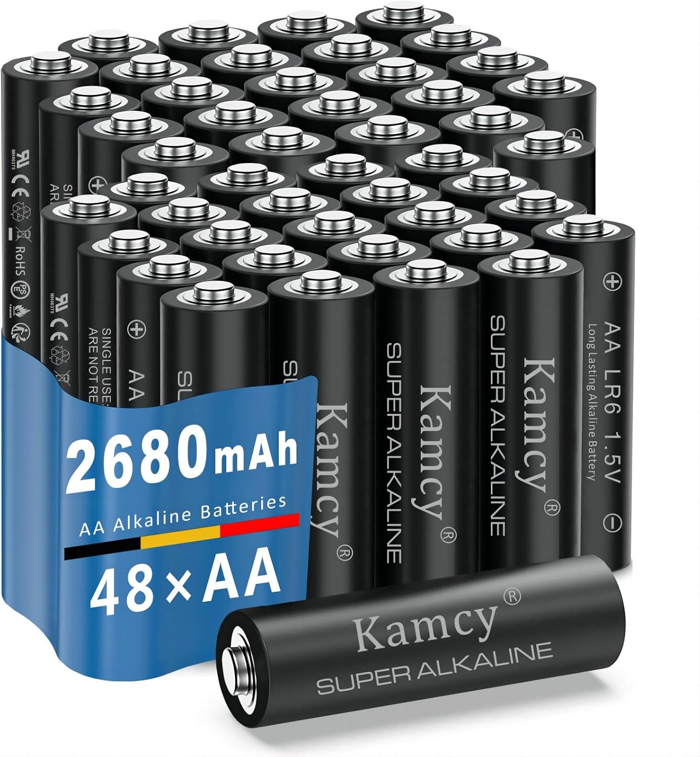KAMCY 1.5V Alkaline AA Batteries, Double A Batteries 48
