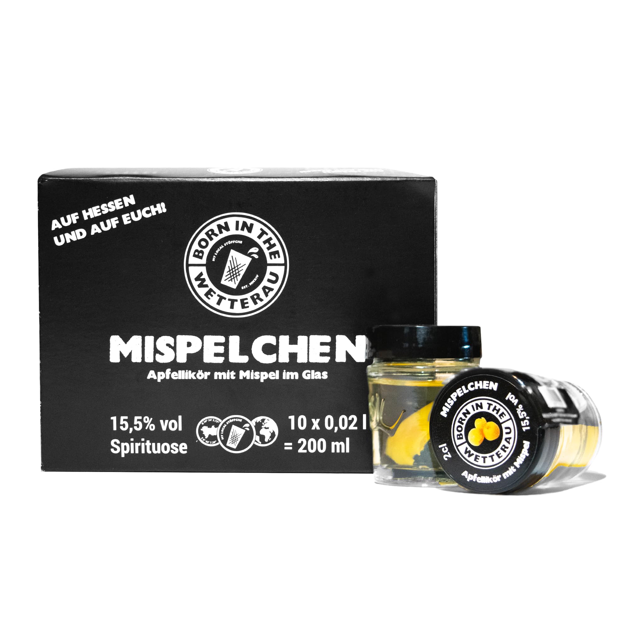 BitW Apfellikör mit Mispel im Glas | 15.5% Vol. | Mispel | 2cl | Born in the Wetterau (10)