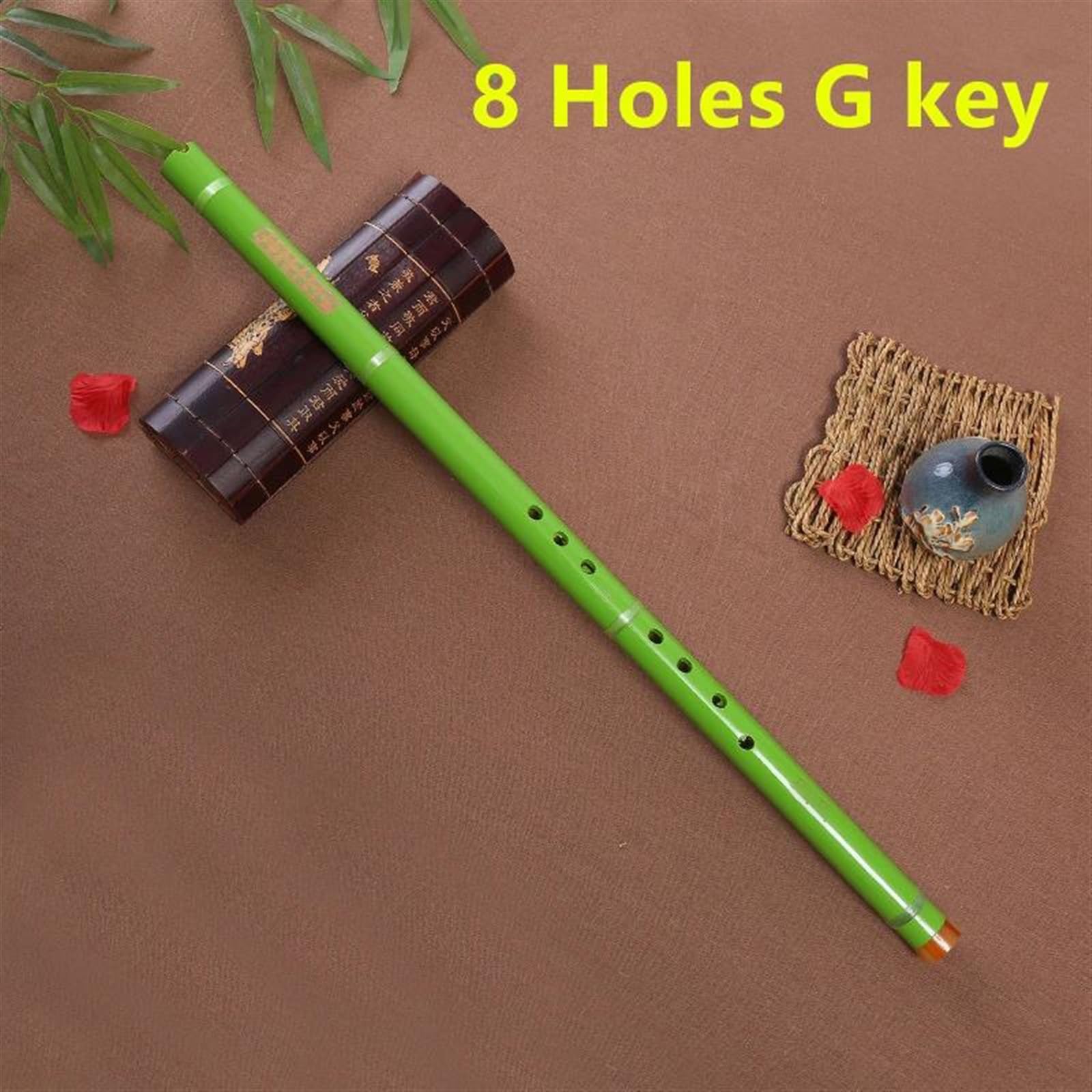 Flet Bambusowy Dla Początkujących Fioletowy Flet Bambusowy Xiao Chiński Pionowy Piccolo Shakuhachi Klasyczny Tradycyjny Instrument Muzyczny Krótki Dizi Xiao(Green)