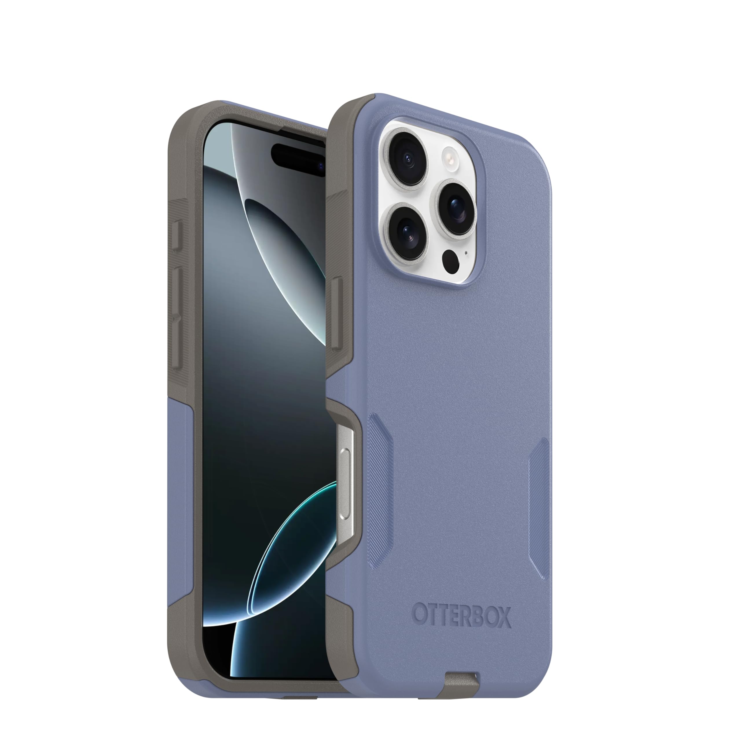 OtterBox Funda MagSafe para iPhone 16 Pro (Solamente), Serie Commuter MagSafe, orquídea especiada (Azul y Gris), imanes Integrados, Delgada y Resistente, fácil de Usar, con protección de Puerto