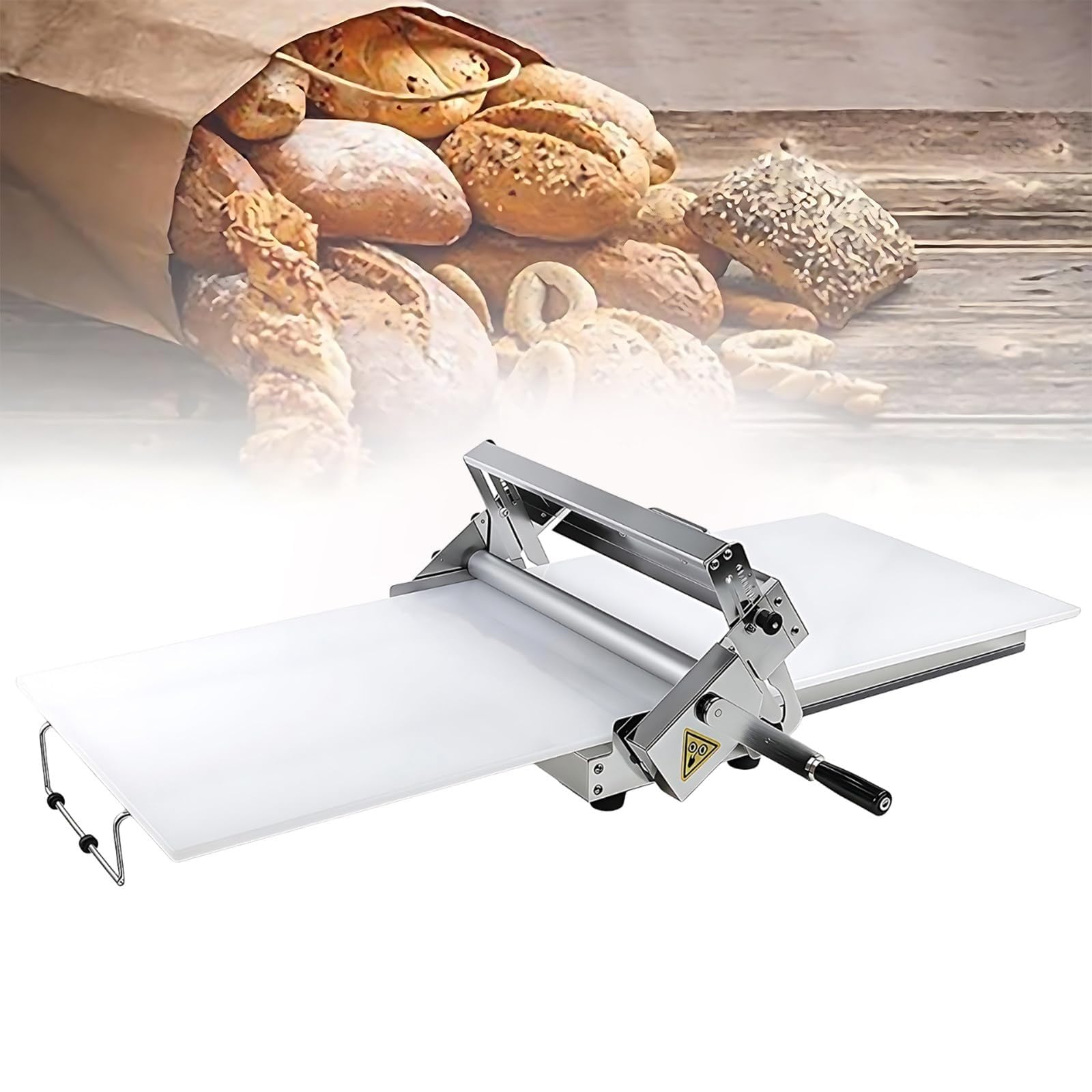 Máquina laminadora de masa Plegable De Sobremesa Para Pizza Prensa Masa Croissants, Pasteles Laminados, Equipo PanaderíA Comercial, Grosor Ajustable De 0 A 23 Mm(300)