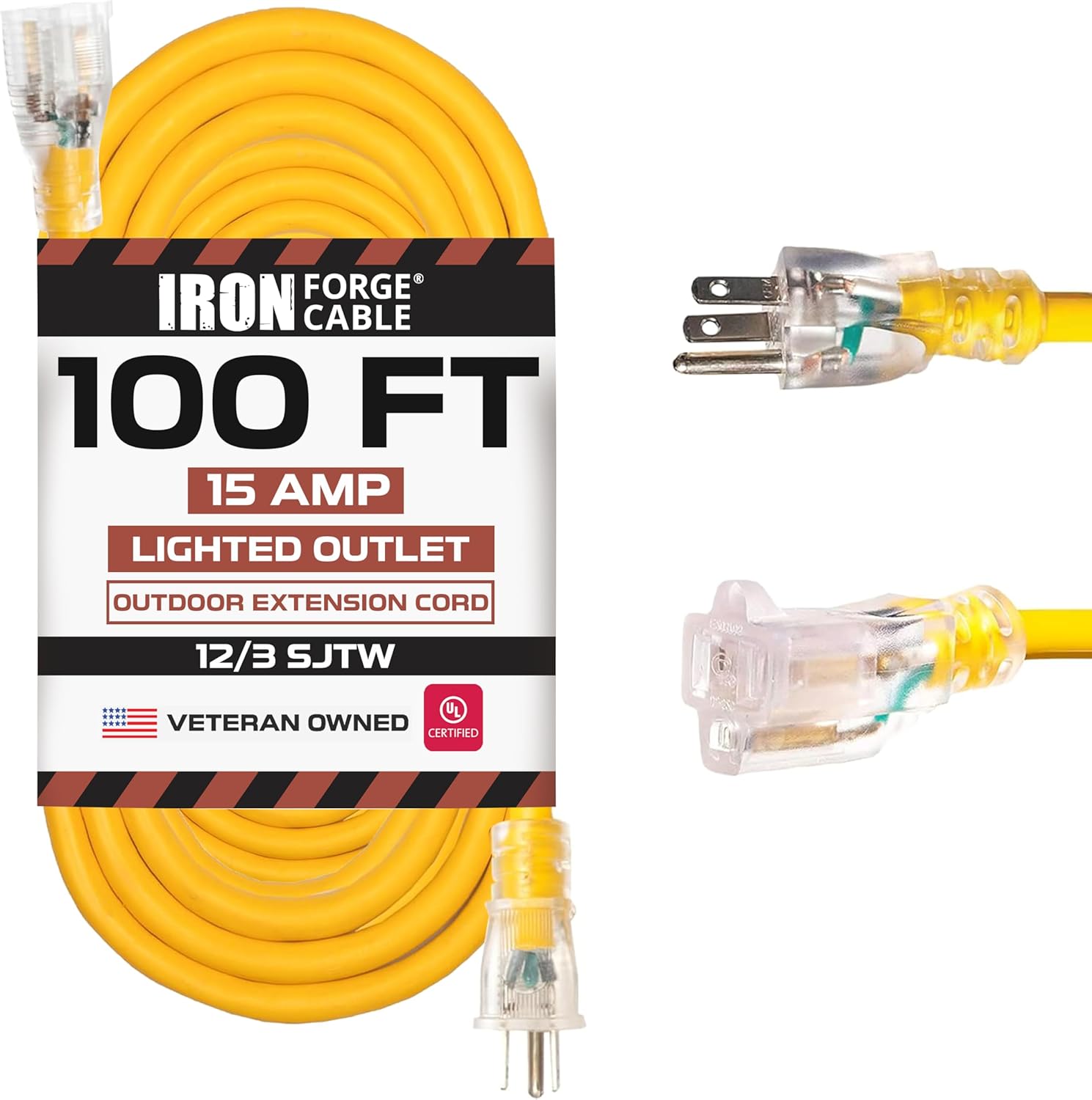 IRON FORGE CABLE 100 ft Outdoor Extension Cord 12/3 SJTW