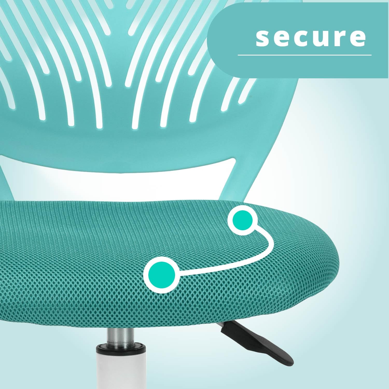 FurnitureR Colourful Chair, Seggiolino per computer Moderno e Regolabile, Sedia da Lavoro Girevole senza Bracciolo, Sala di Studio per Bambini, Sedia da Ufficio a Casa Sedia da Lavoro, Turchese