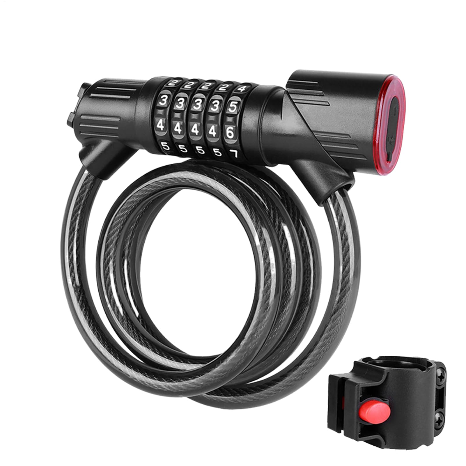 Câble antivol de vélo anti-coupure équipé d'une LED pour le stationnement de nuit