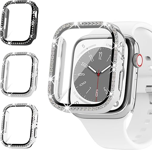 Rc-Z Funda para Apple Watch de 1.654 pulgadas (1.654 in) Series 3 2 1, paquete de 3 unidades con diamantes de imitación de diamantes de imitación