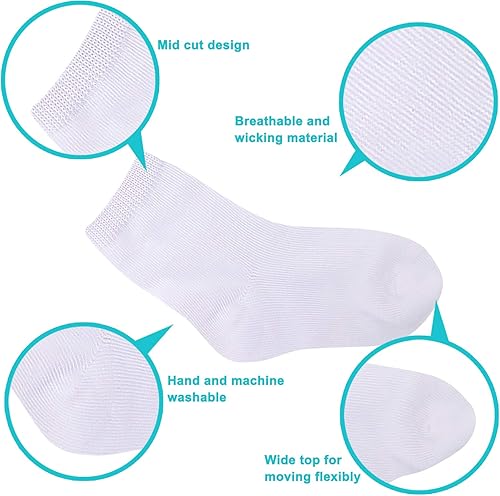 Miniatura 3 de Duufin 18 pares de calcetines para niños y niñas, unisex, de media amortiguación, de algodón, de corte medio, para niños de 1 a 8 años