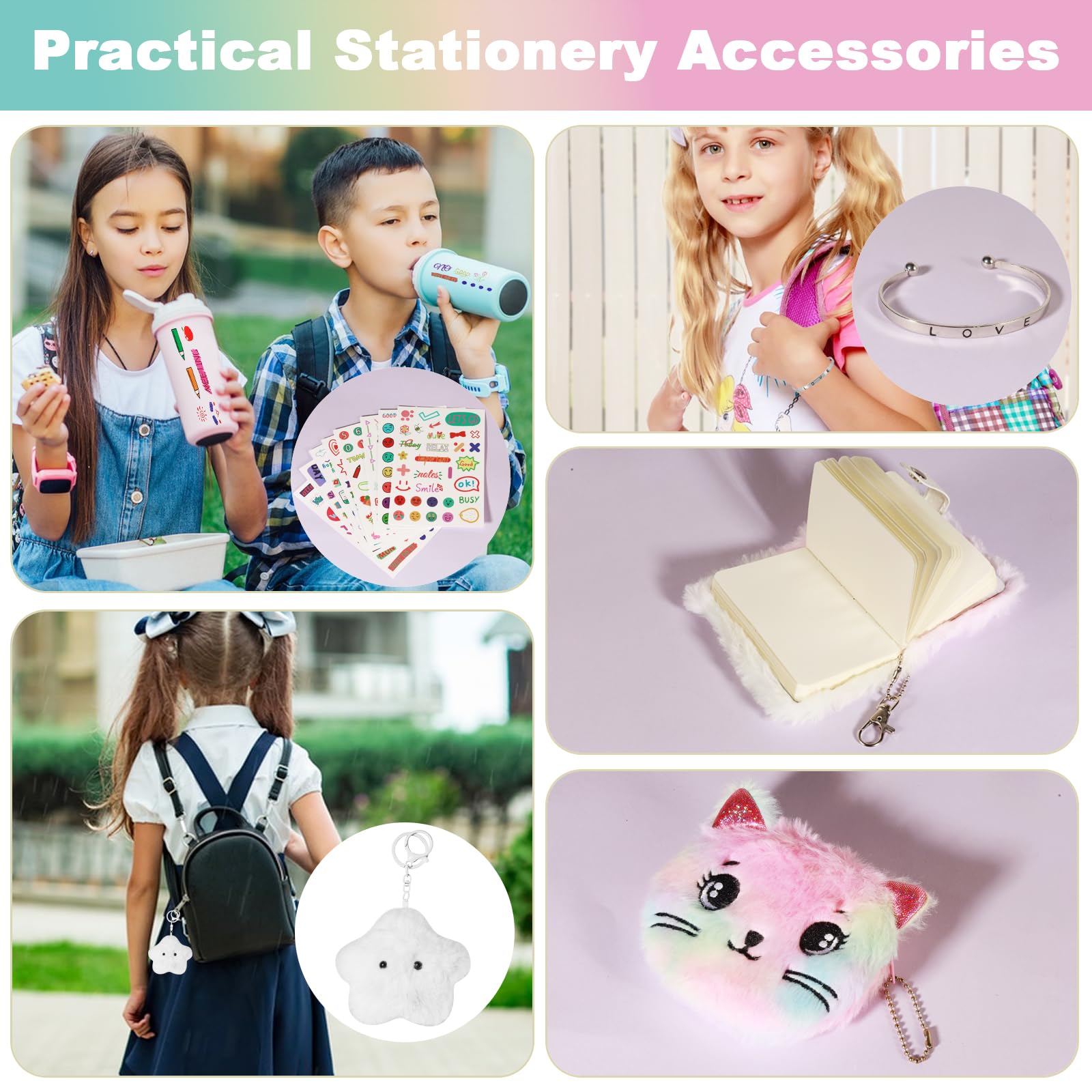 Set Papeterie Licorne 53 Pièces Pour Filles 4-10 Ans - Geebiiny - Boîte Cadeau