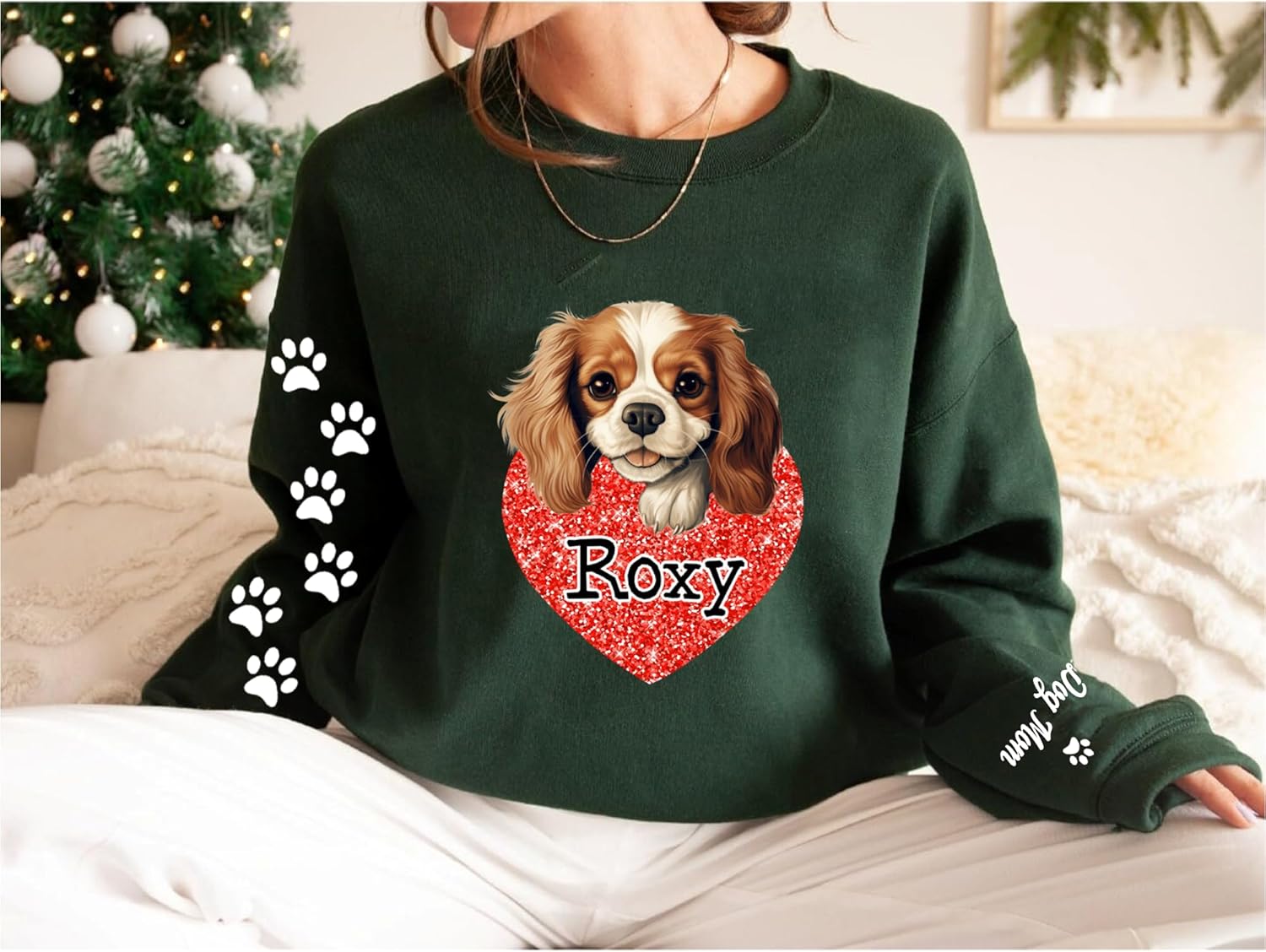 LOVELYPOD Personalized Dog Lover Gifts, Glitter Sweatshirt For Women, Dog Mama Shirts For Women - Image 4