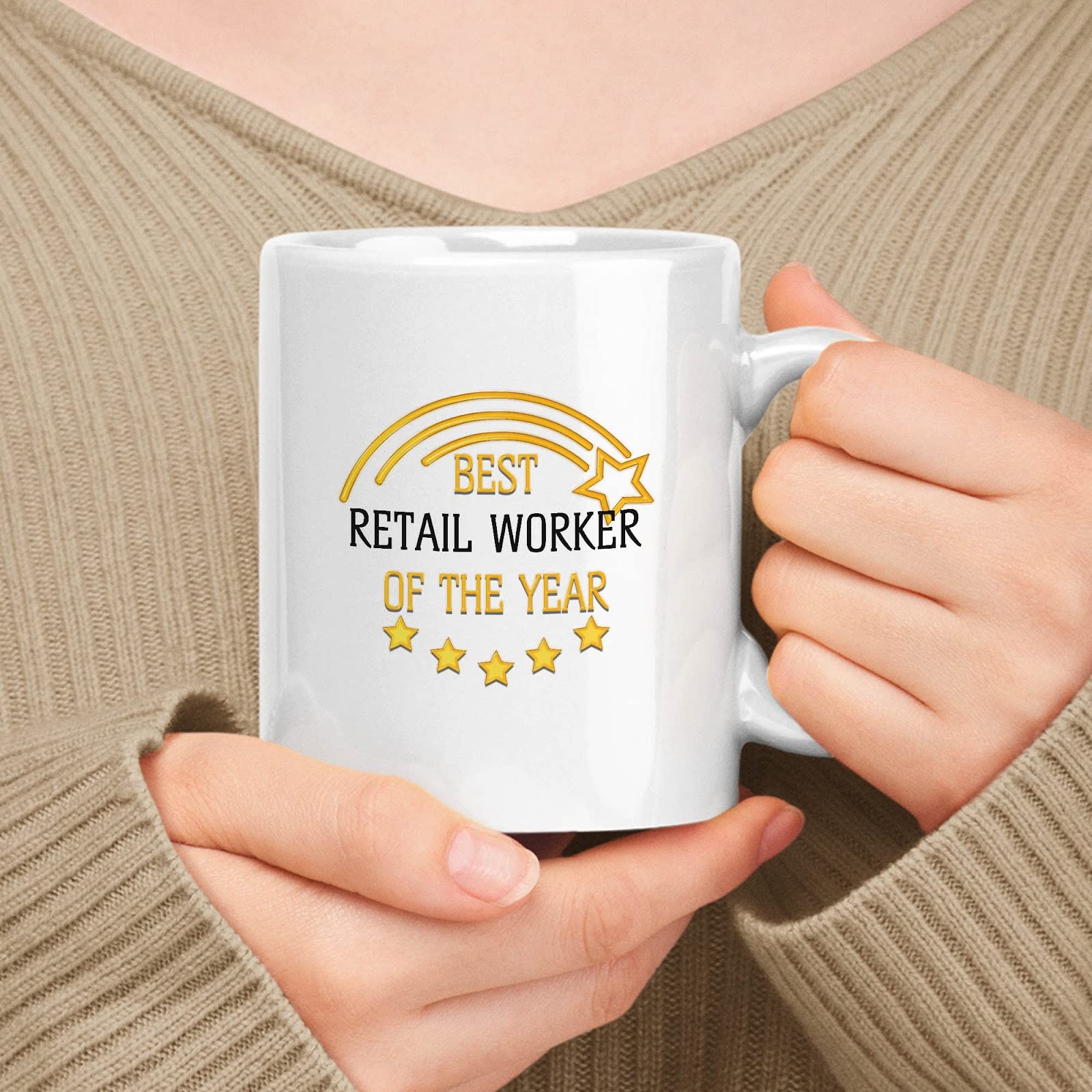 muggable Gift For Retail Worker 11oz, 15oz White Ceramic Mug Present Retail Worker Of The Year