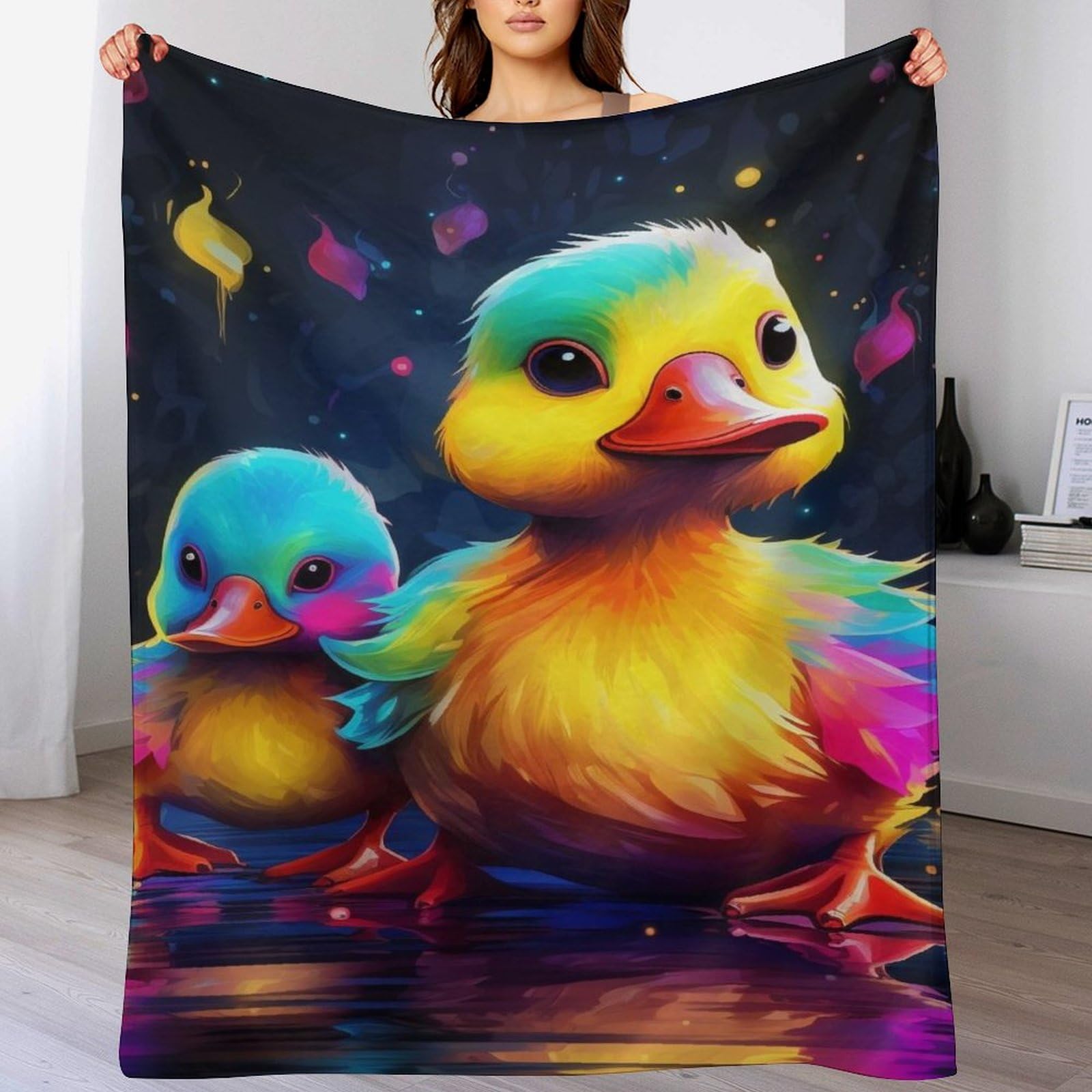 Couverture canard douce pour vos soirees cocooning sur le canape
