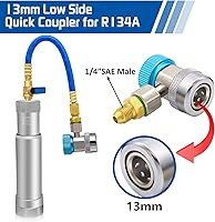 Vista 7 de Kit de Inyector de Aceite y Tinte de AC Boltigen, Herramientas de Inyección de Aceite y Tinte de A/C con Acoplados Rápidos Ajustables R134a R1234YF