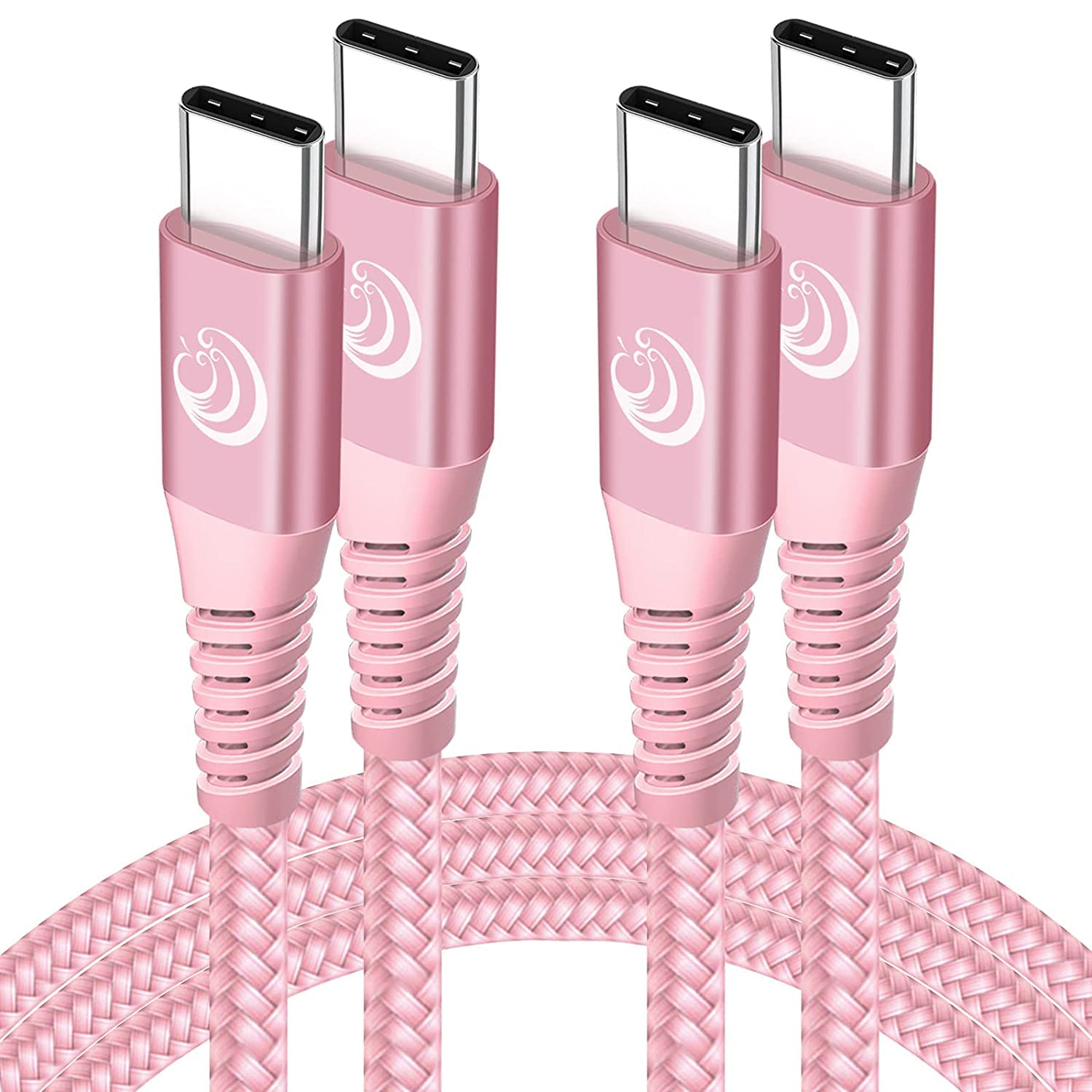 USB C to USB C Cable 2M 2Pack, 60W PD Fast Charger USB C Cable Nylon Braided Data Lead Type C to Type C Charging Cable for iPad Pro Air MacBook Pro 2020 Samsung Galaxy S22 S21 S20 Note 10 Pixel Switch