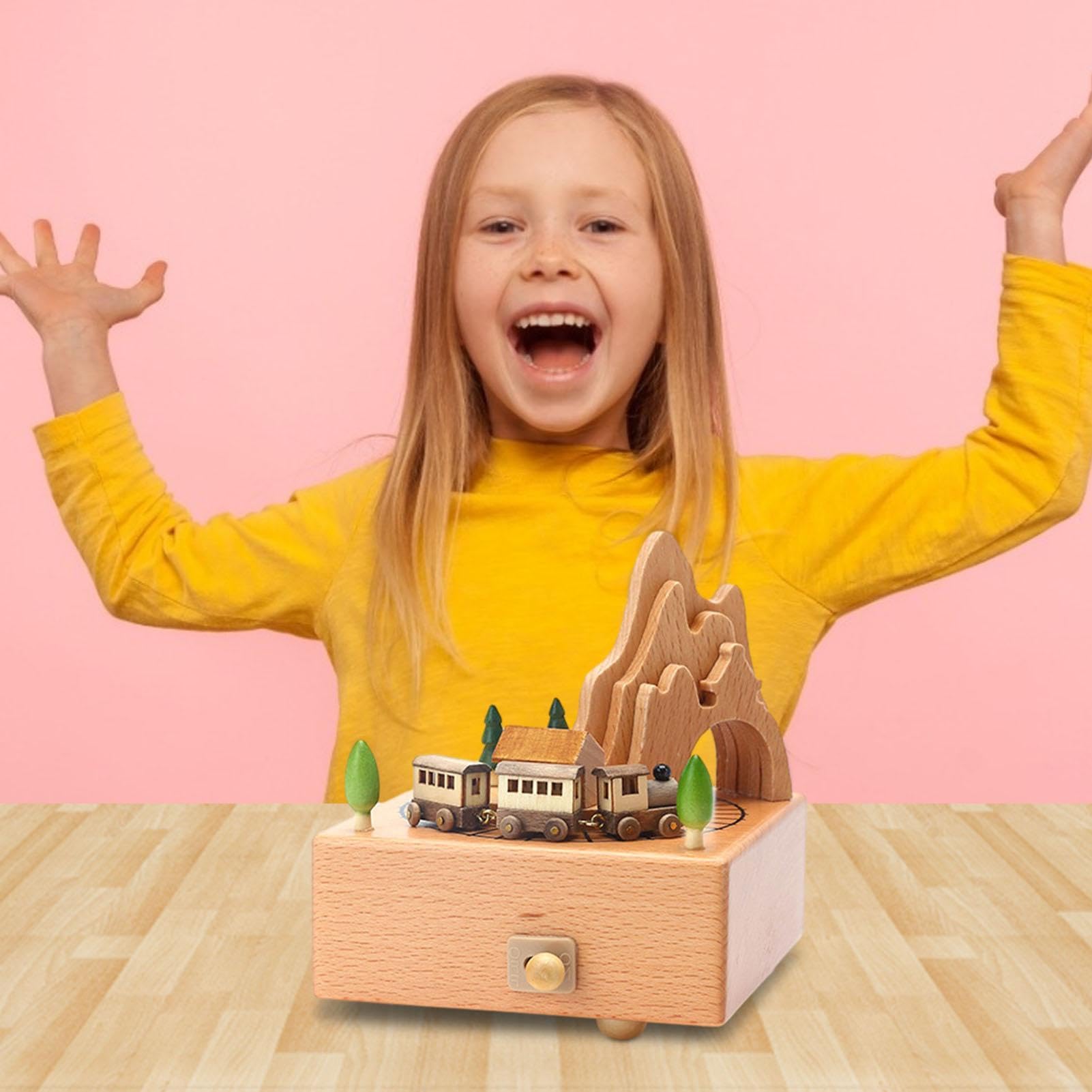 Carillon per bambini, carillon in legno | Scatola musicale per ballerina | del castello di Clockwork | Giocattoli di intrattenimento per bambini con musica elegante, adorabili ornamenti per presepe pe