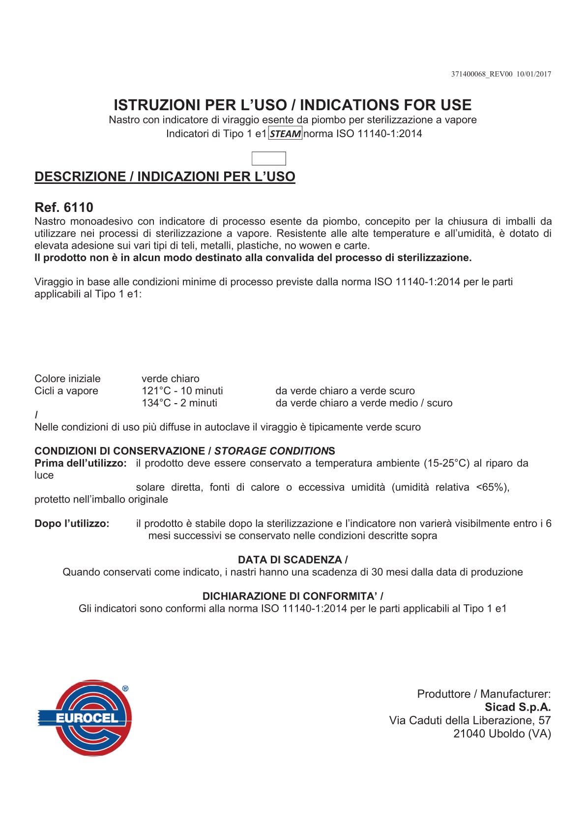 Gima 35846 Nastro Indicatore Autoclave, 19 x 50M, Confezione da 12