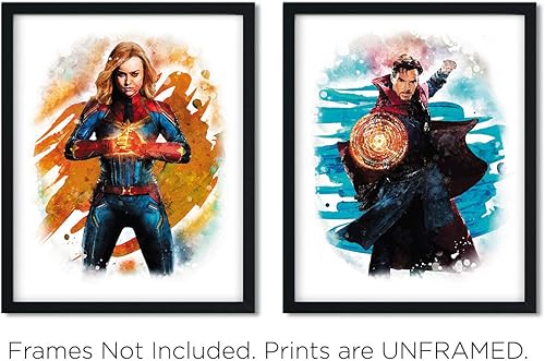 Miniatura 2 de Avengers Superhero (juego 2) impresiones artísticas en acuarela (sin marco)  Gran regalo conjunto de 10 (8 x 10)  Perfecto para decoración de