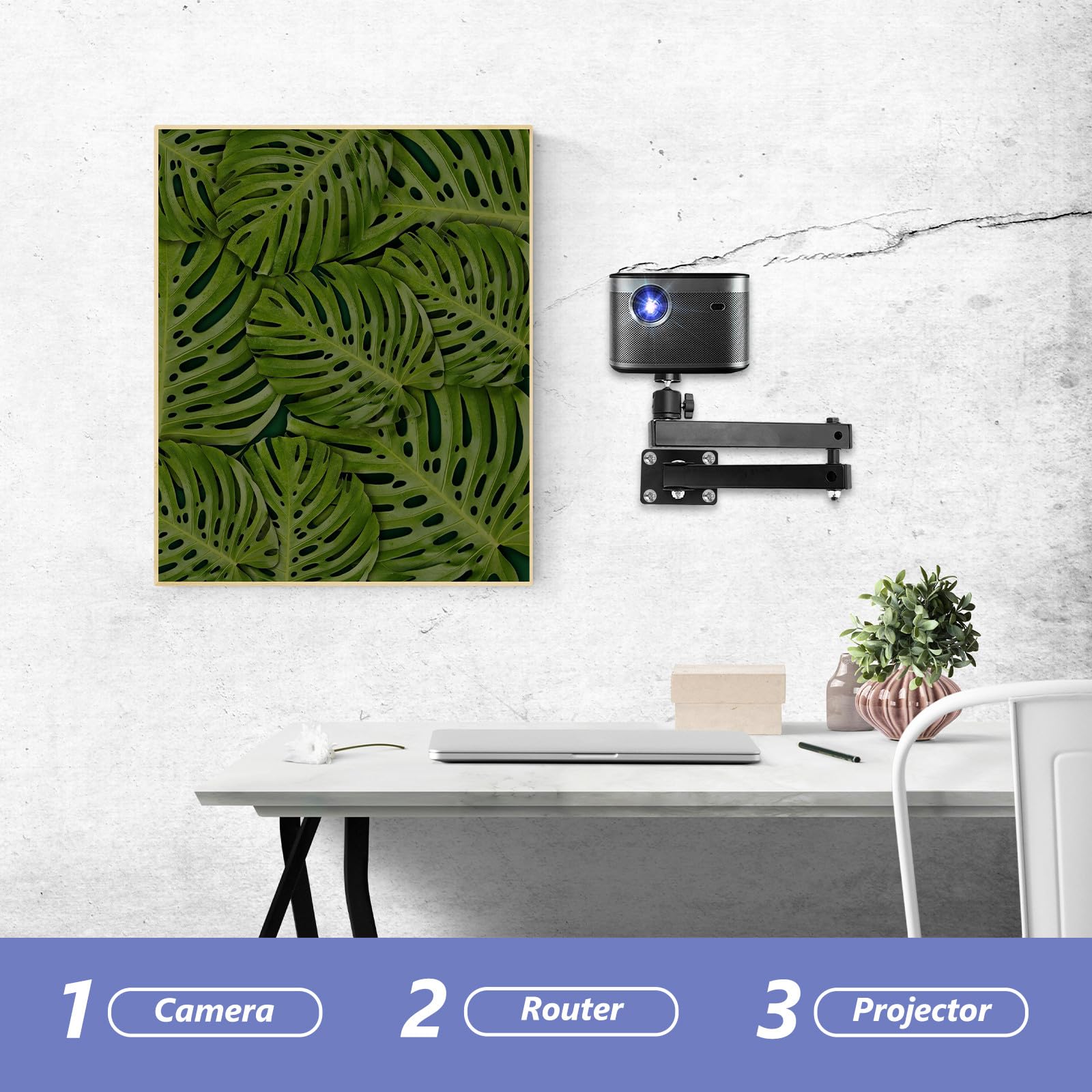 Alipis Supporto per Proiettore a Parete Regolabile Staffa per Router da Parete Stabile e Durevole Mensola Porta Router Wifi per Installazione Semplice e Sicura