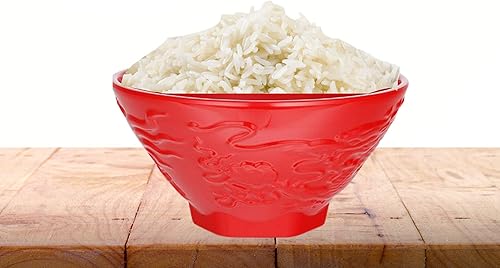 Miniatura 5 de Needzo Tazón de fideos japoneses tradicional extra grande para ramen, pho y sopa, diseño de dragón rojo, 47 onzas líquidas, juego de 2