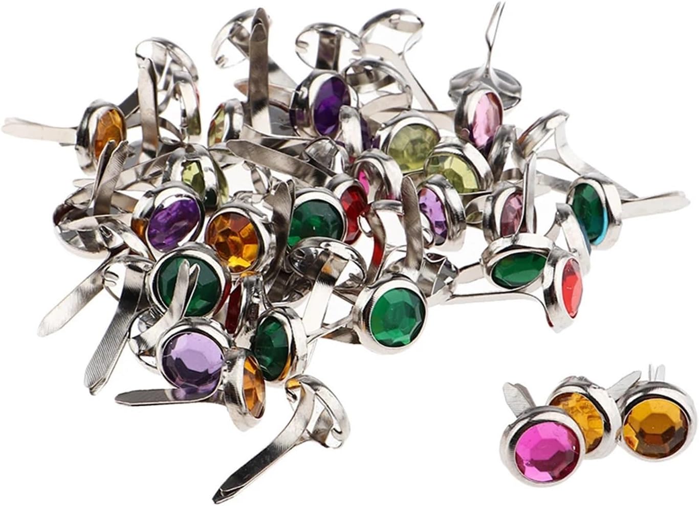 50pcs Mini Brads Parisian Ties for Scrapbooking Crafts