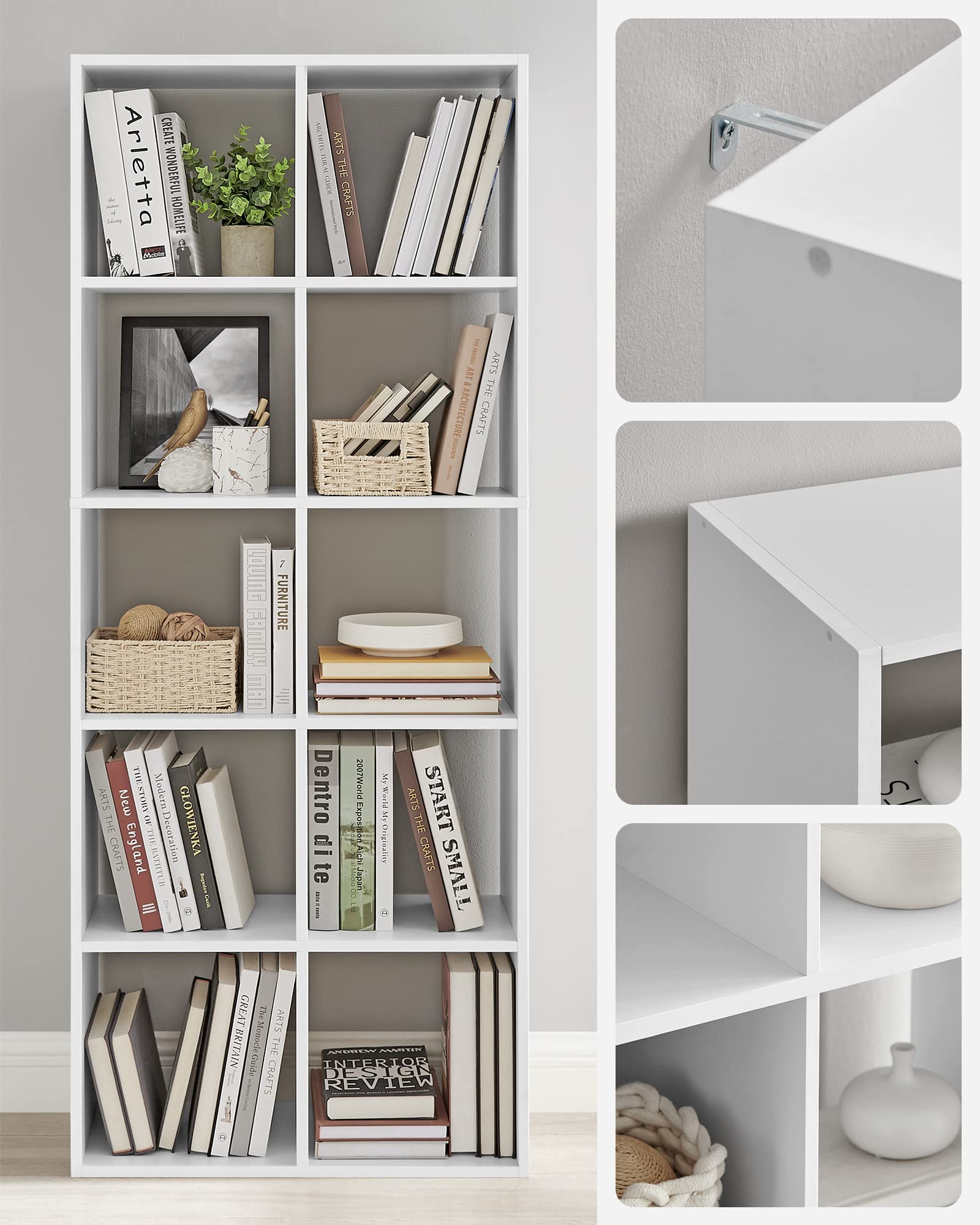 Boekenkast, Boekenplank, voor woonkamer, studeerkamer, 230x25x186cm