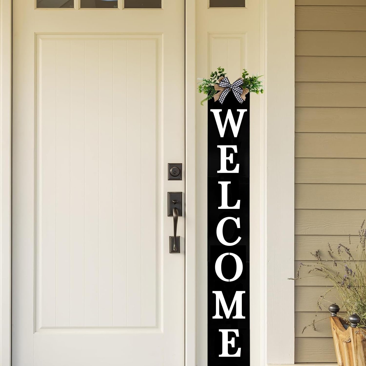Large Welcome Stencils for Painting, Reusable Plastic Welcome Sign Templates Stencil for Painting on Porch Wood Crafts Signs Wall Doormat Fabric
