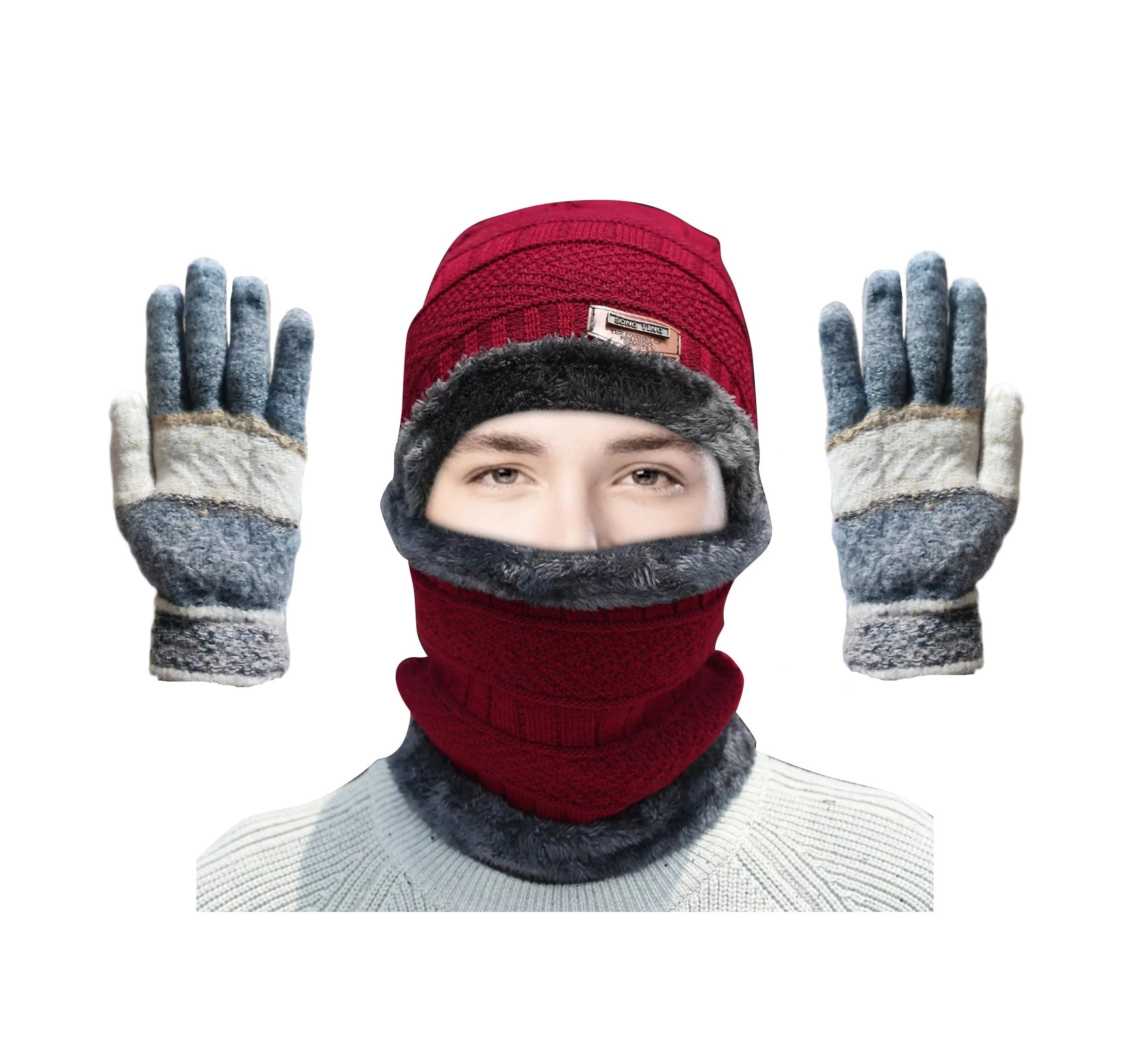f y v Cozy Knit Hat and Scarf Combo Set for Men & Women | Unisex Winter Beanie Cap with Neck Warmer-picture-14