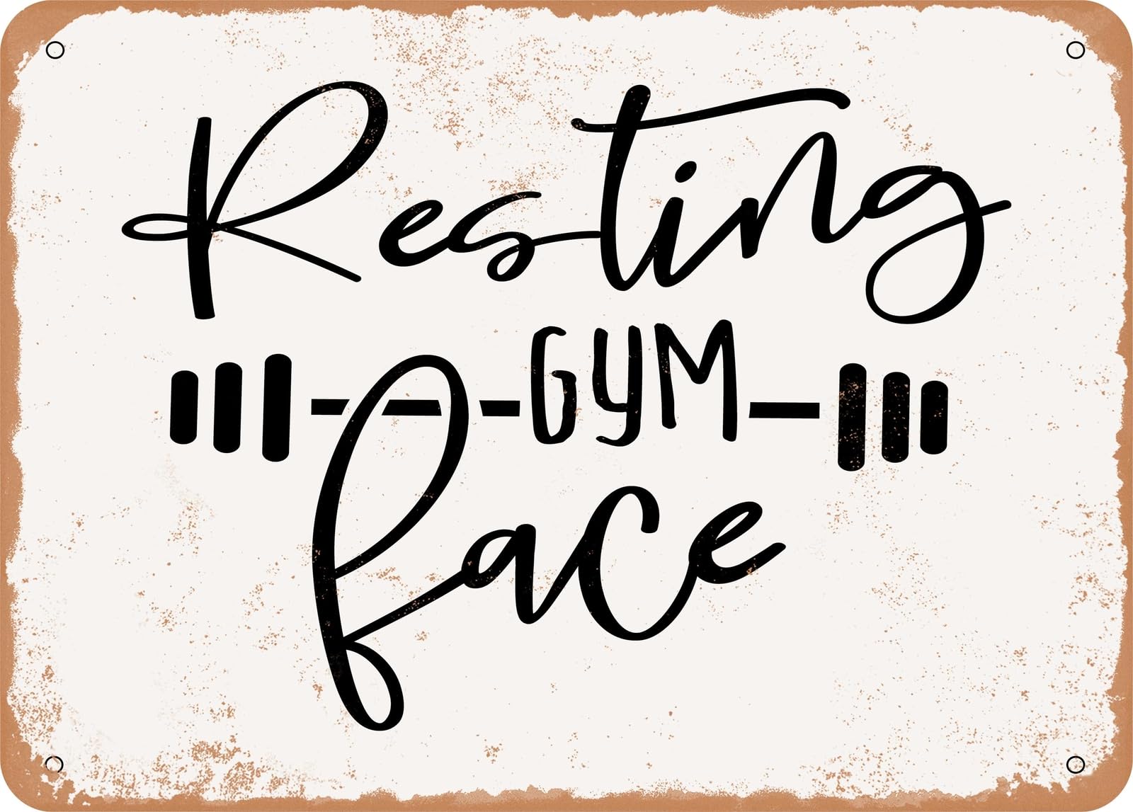 Miaomansenstore Metal Sign - Resting Gym Face - 6 - Vintage Look Sign Home Decor