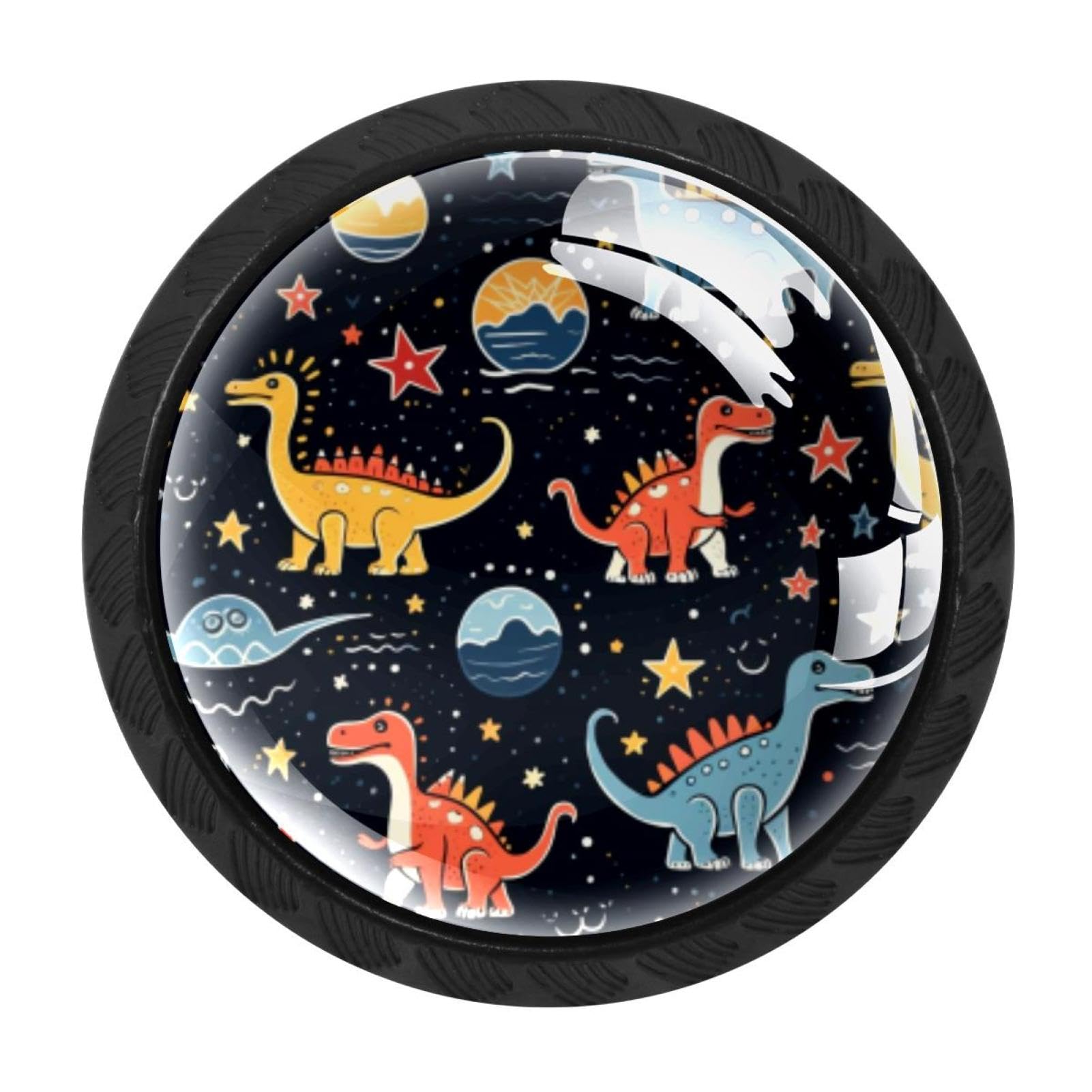 CHENZZZZ Starry Dinosaur Cabinet Knobs 4 Pieces Drawer Kitchen Cabinets Dresser Cupboard Wardrobe Unique Pulls Handles