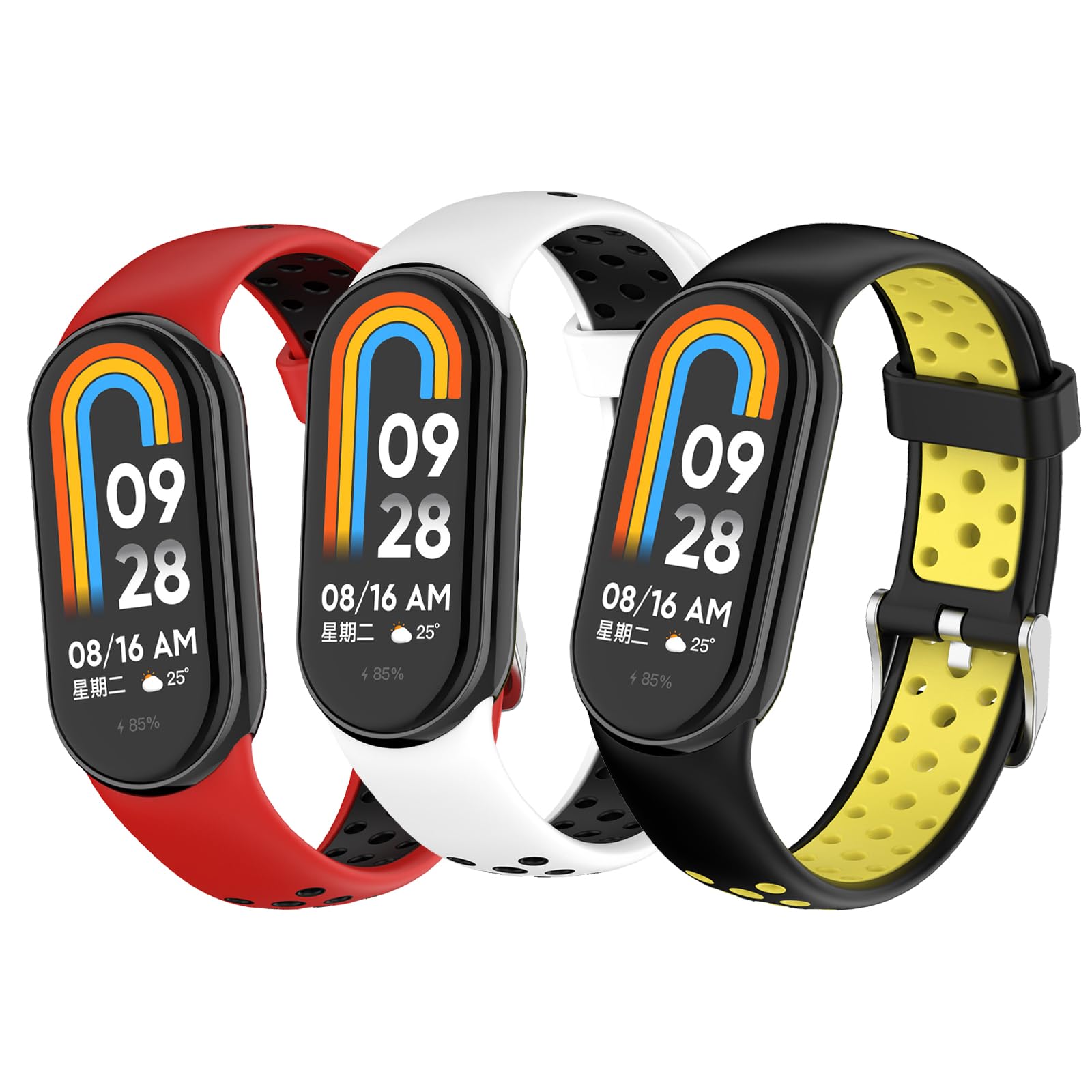 BDIG Lot De 3 Bracelets Silicone Bicolore Pour Xiaomi Mi Band 9 / Mi Band 8 – Sport & Confort, Design Tendance