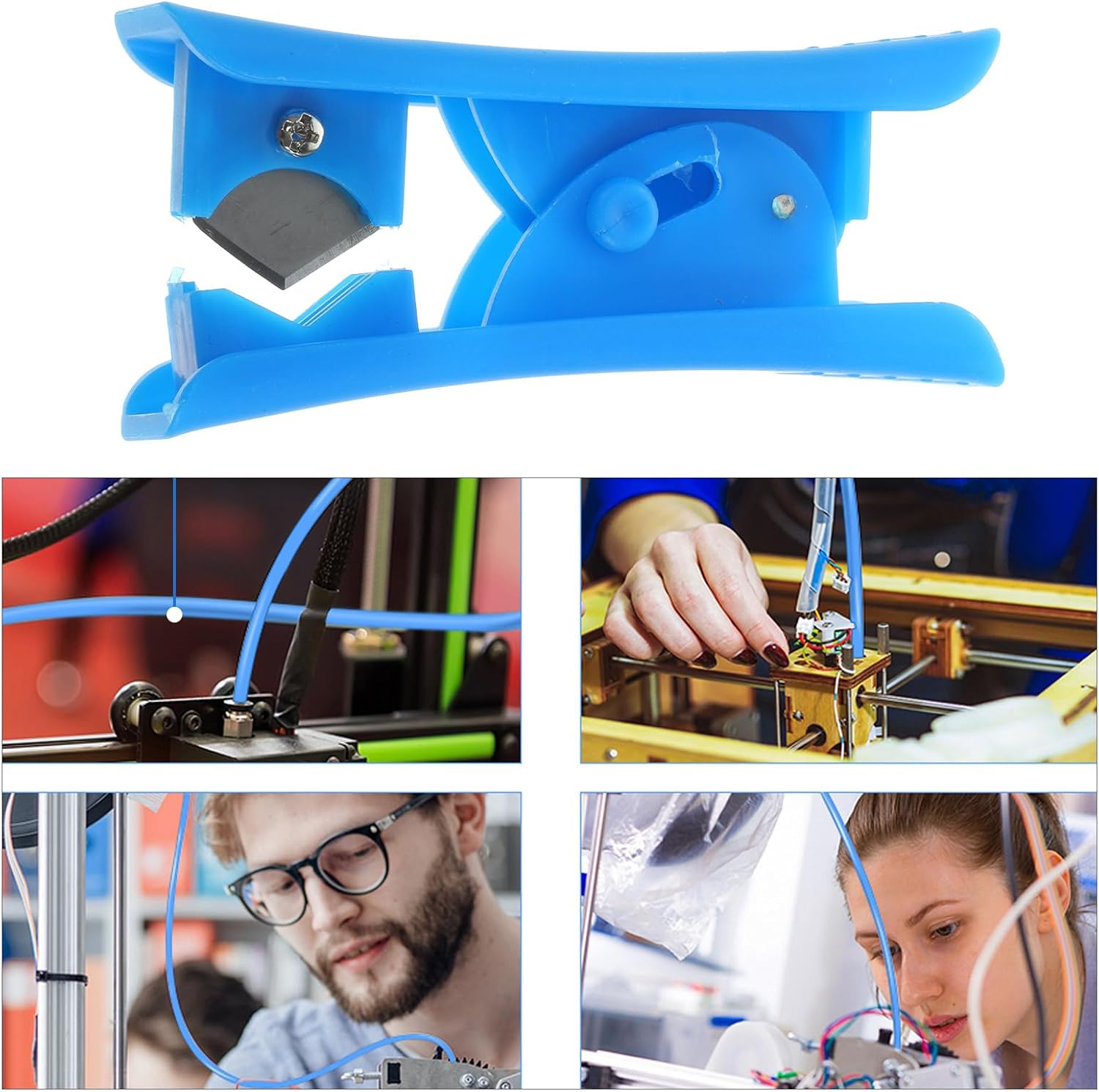 6pcs Pe Tube Cutter Set with Fluoropolymer Blade, Ratcheting Pvc and Vinyl Pipe Cutters, Compact Non-slip Handle for Plumbing and Hose Cutting Applications