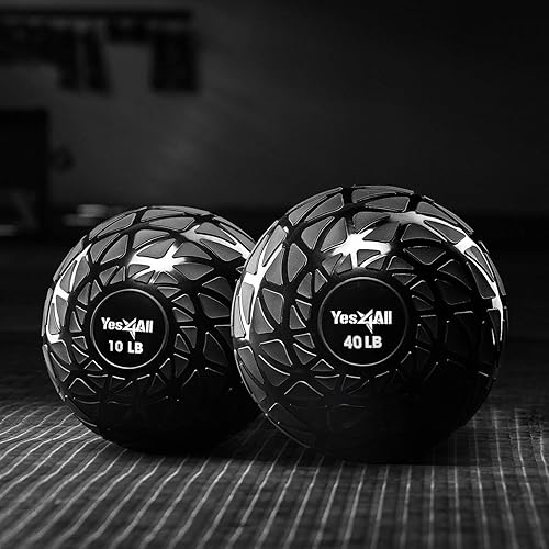 Miniatura 5 de Yes4All Slam Balls, 10-40lb Weighted Ball Weight, Durable PVC Sand Filled Workout Dynamic Slam Ball for Core Strengthen