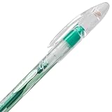 Pentel Sunburst Metallic Gel Pen, 0.8mm Tip Writes 0.4mm Line, Green/Transparent Barrel Green Ink, Box of 12 (K908-MD) – view 3