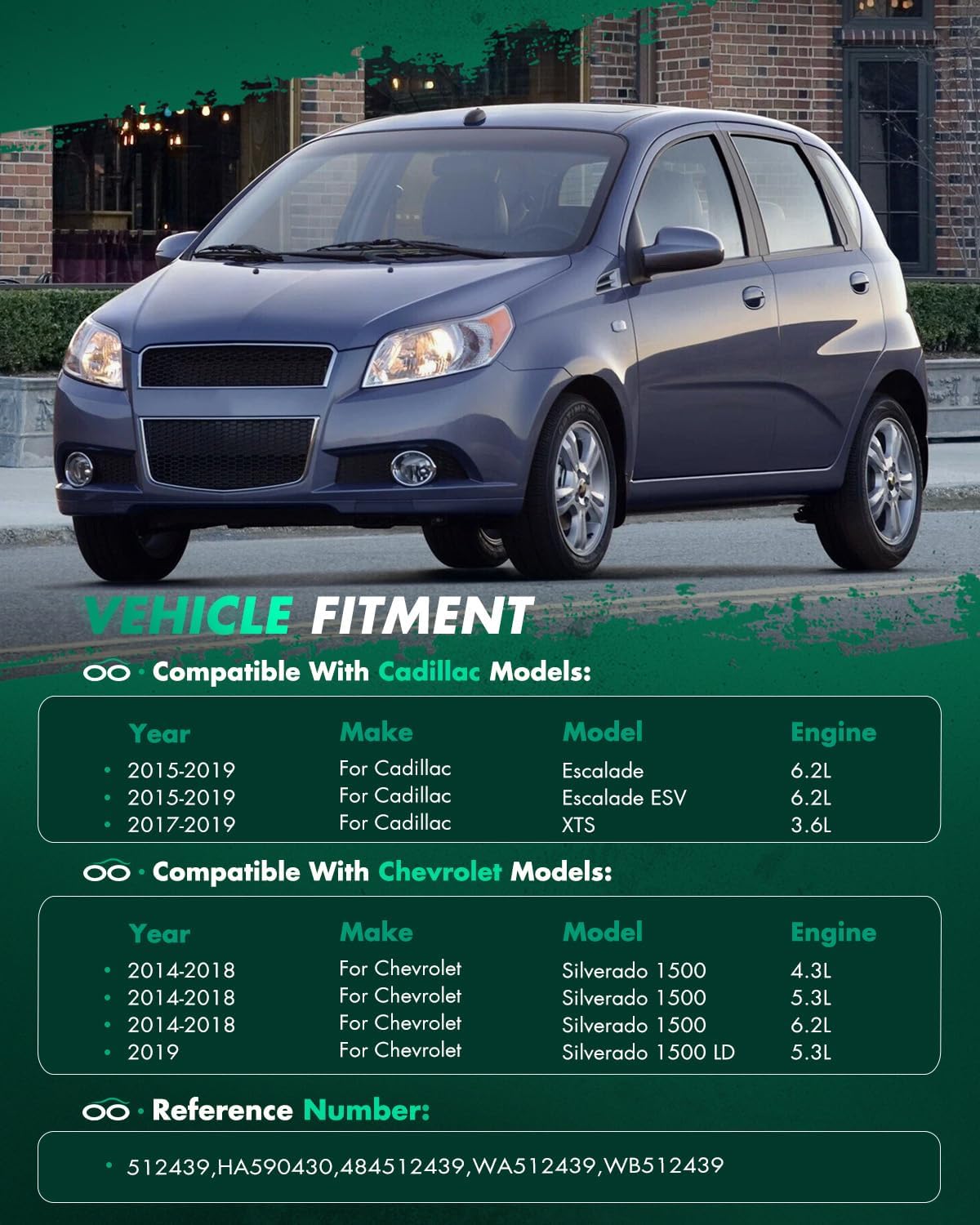 SCITOO 1*Wheel Bearing Hub for 2014-2020 for Cadillac Escalade ESV for Chevrolet Silverado 1500,Suburban,Tahoe for GMC Sierra 1500 Limited 515160