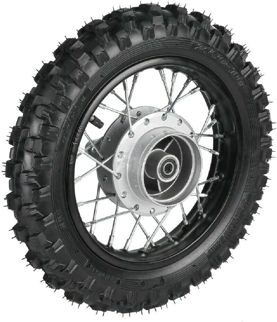 2.510" Rear Wheel Tire Assembly/10" Rim Diameter Rear Wheel Rim Tyre for 50cc 70cc