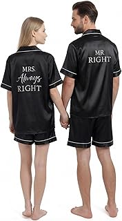 Jecery Valentines Couples Matching Pajamas Mr and Mrs Pajamas Sets His and Hers Short