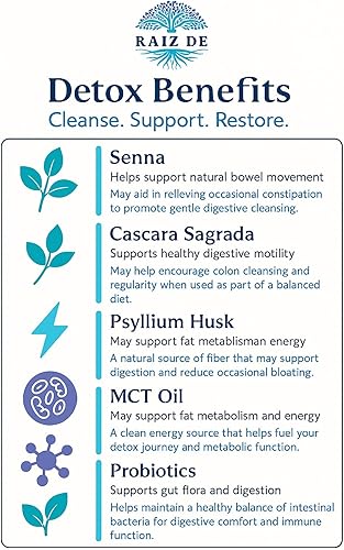 Miniatura 3 de Limpieza intestinal de desintoxicación digestiva de 15 días - Senna, Cascara Sagrada, cáscara de psyllium y probióticos  Apoyo natural y suave de