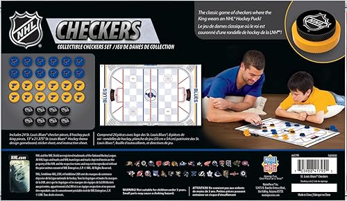 Miniatura 3 de MasterPieces Juego de mesa con licencia oficial de la NHL St. Louis Blues Checkers para familias y niños a partir de 6 años