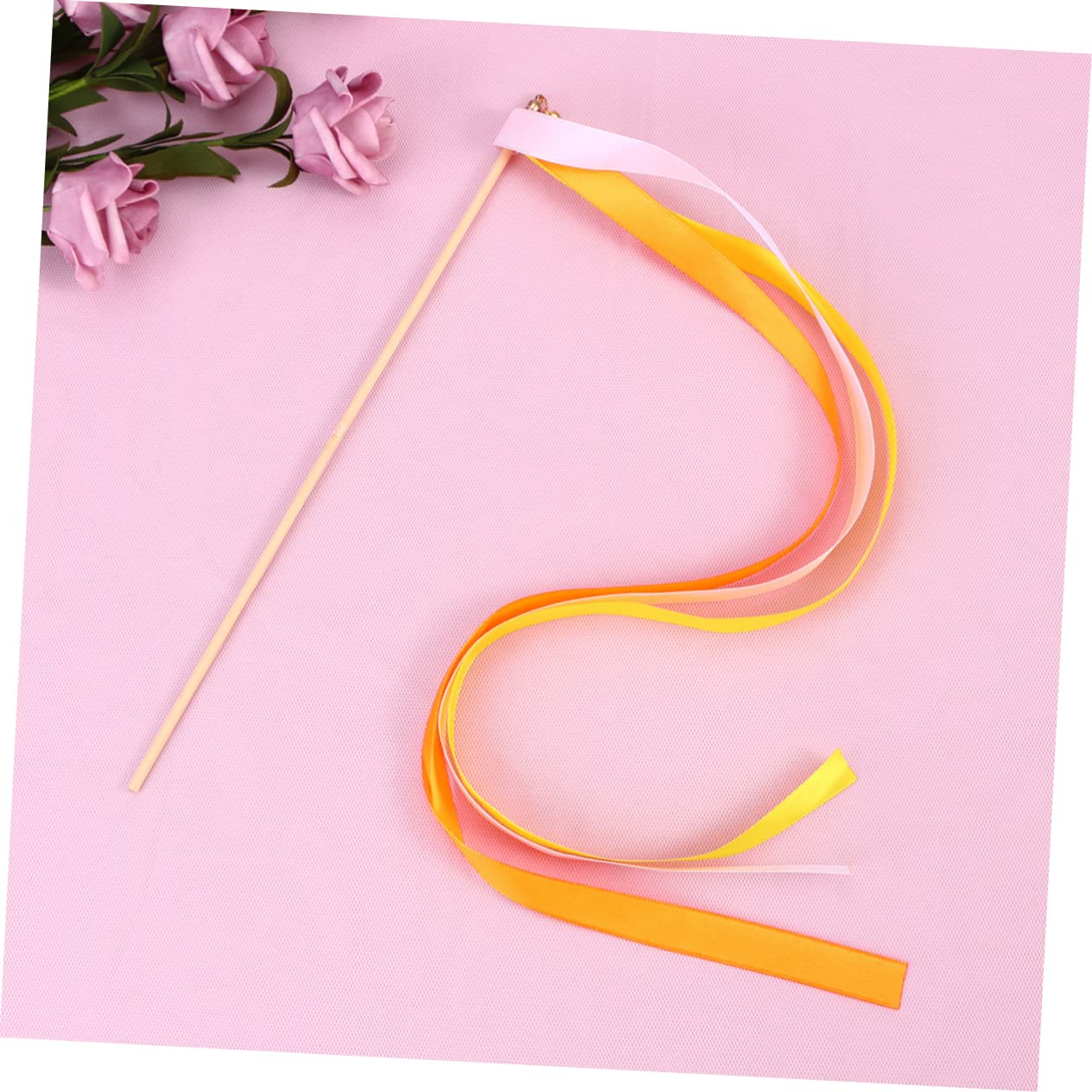 40piezas Varitas De Hadas De Ribbons Con Campanitas Para Bodas y Fiestas Decoración Para Ceremonias y Celebraciones Amarillo
